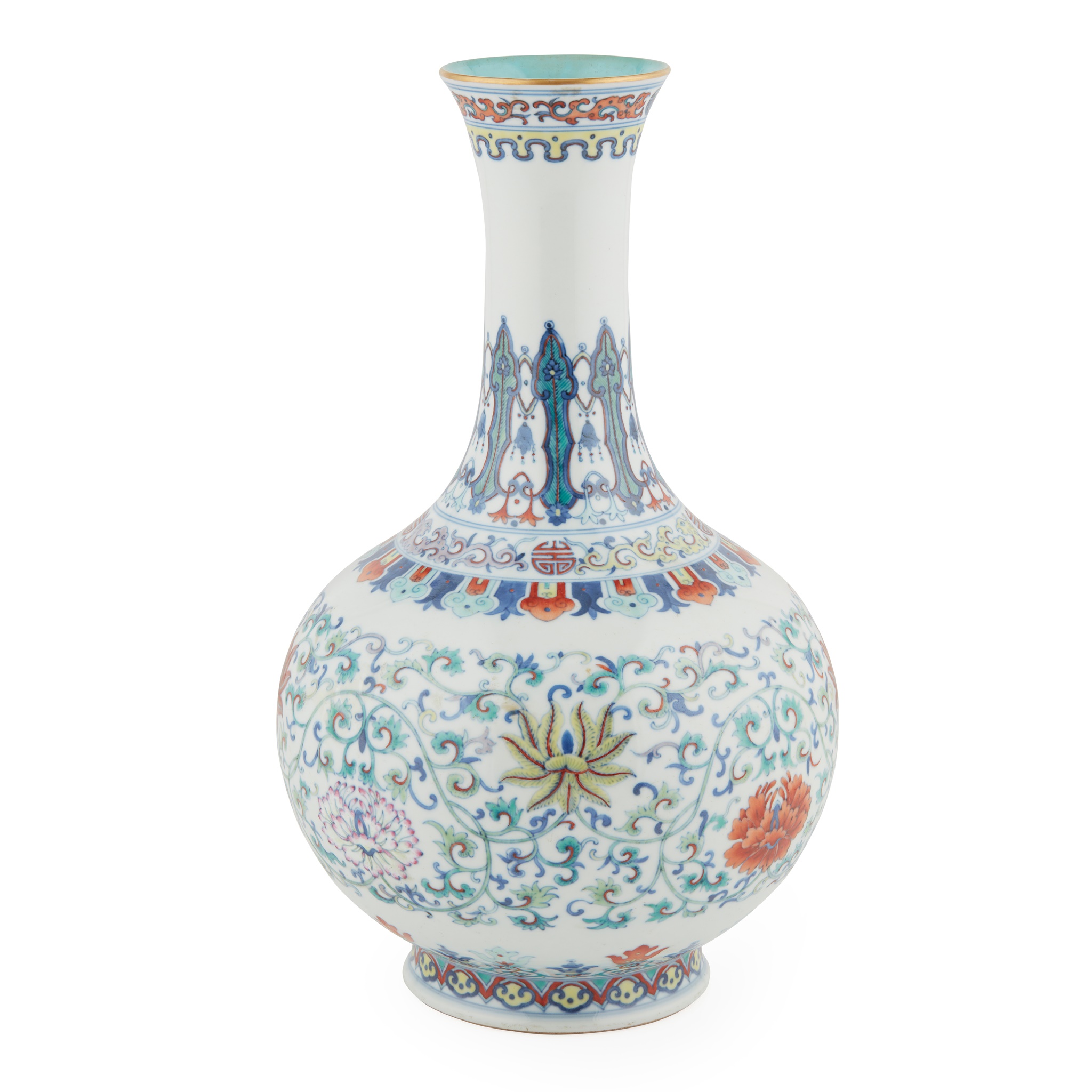 DOUCAI 'LOTUS' BOTTLE VASE