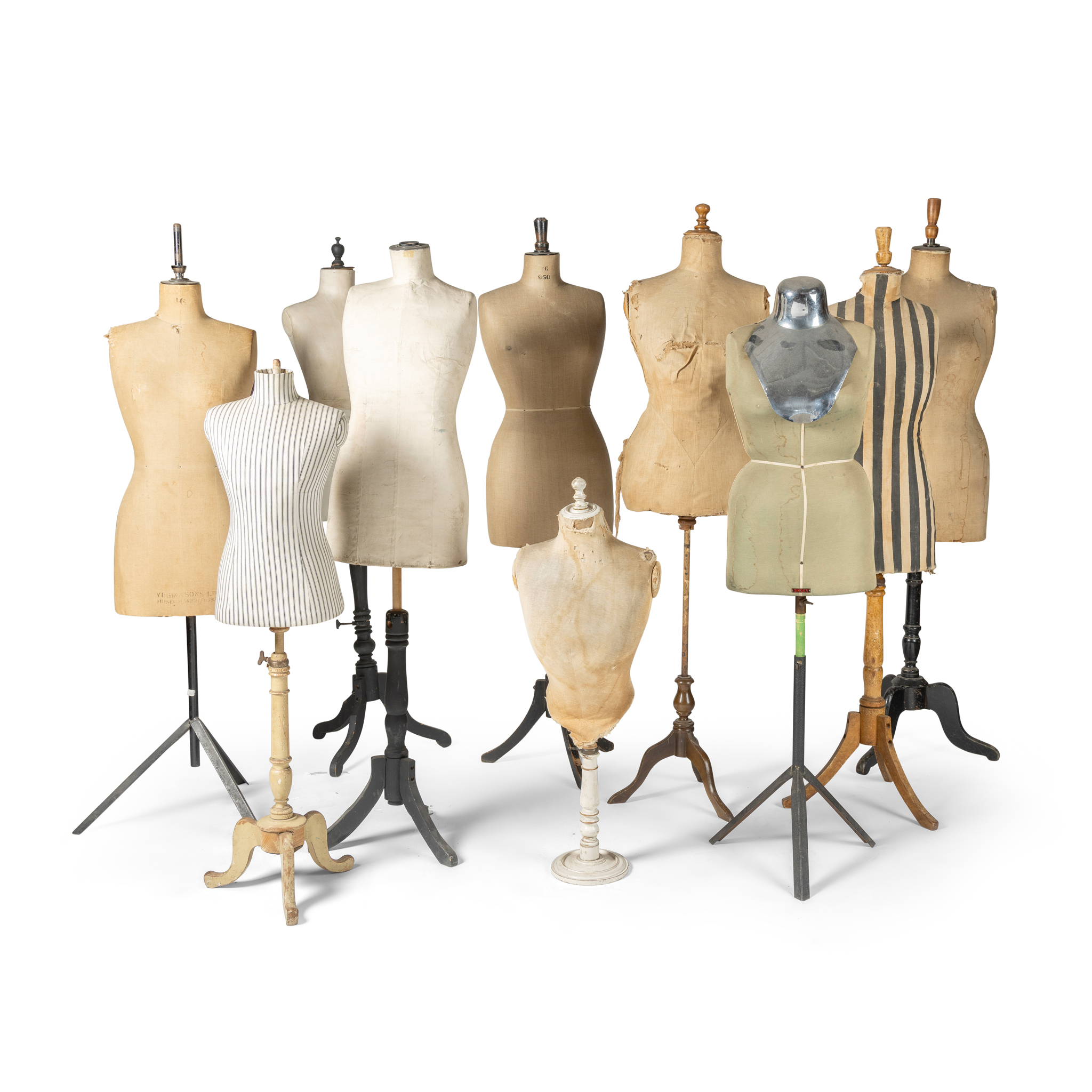A GROUP OF TEN TAILOR MANNEQUINS