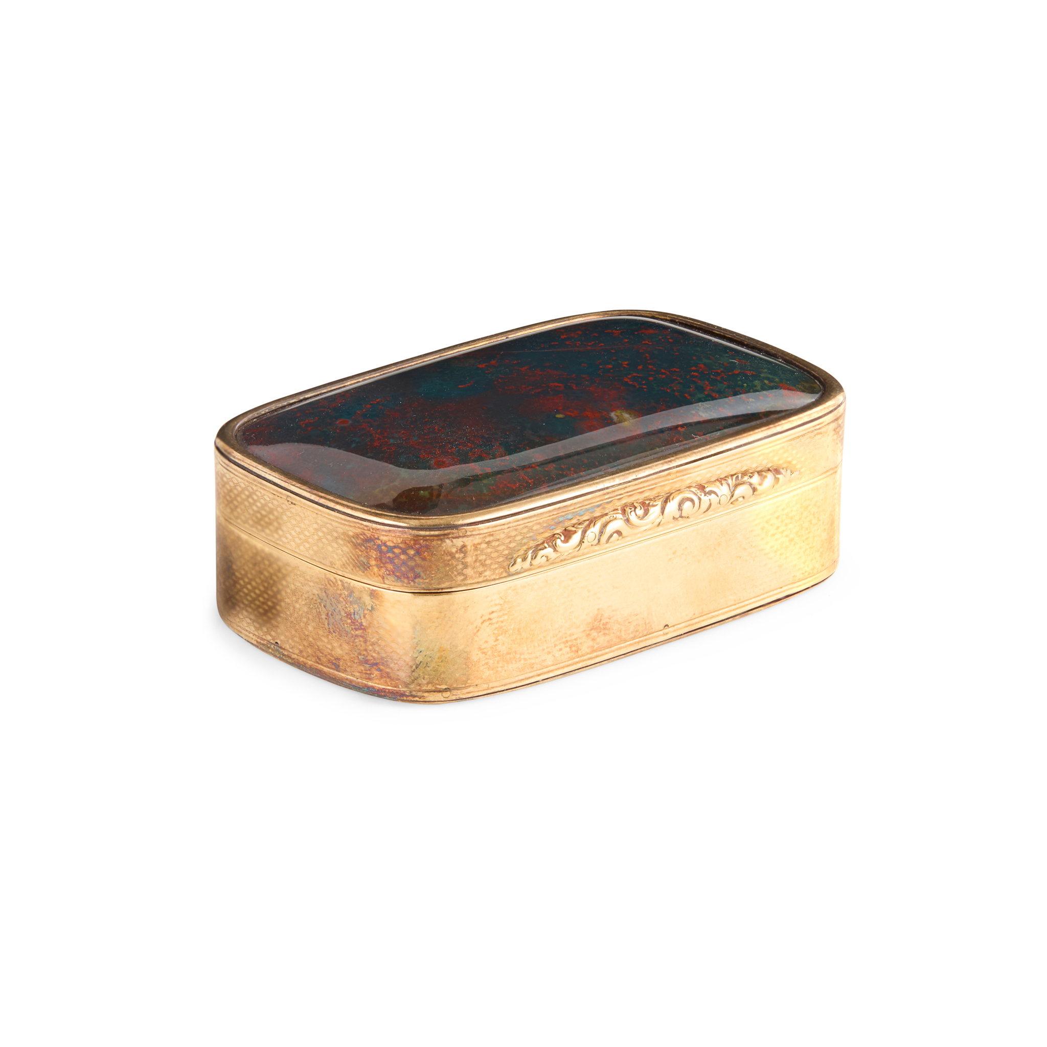 A SCOTTISH SILVER-GILT HARDSTONE BOX