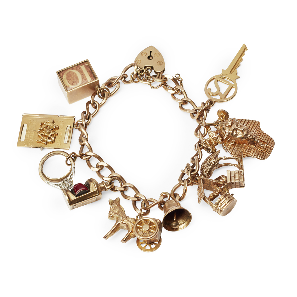 A 9ct gold charm bracelet