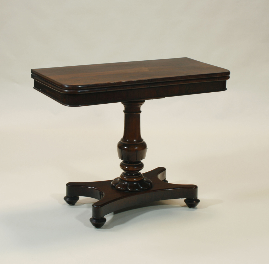 A William IV rosewood foldover table