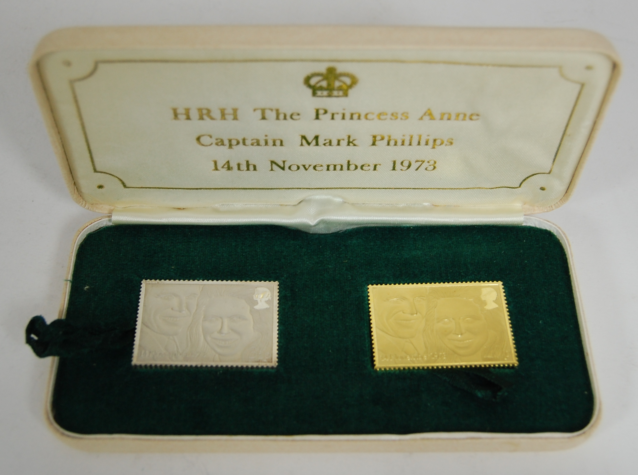 A set of 22ct gold replica stamps