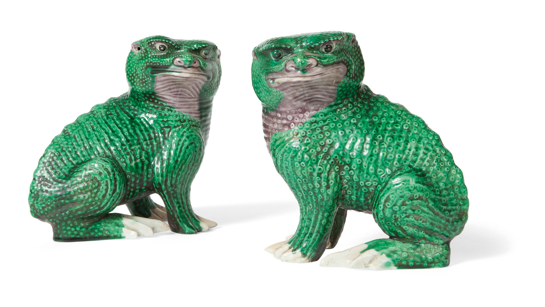 PAIR OF CHINESE EXPORT THREE-LEGGED TOADS