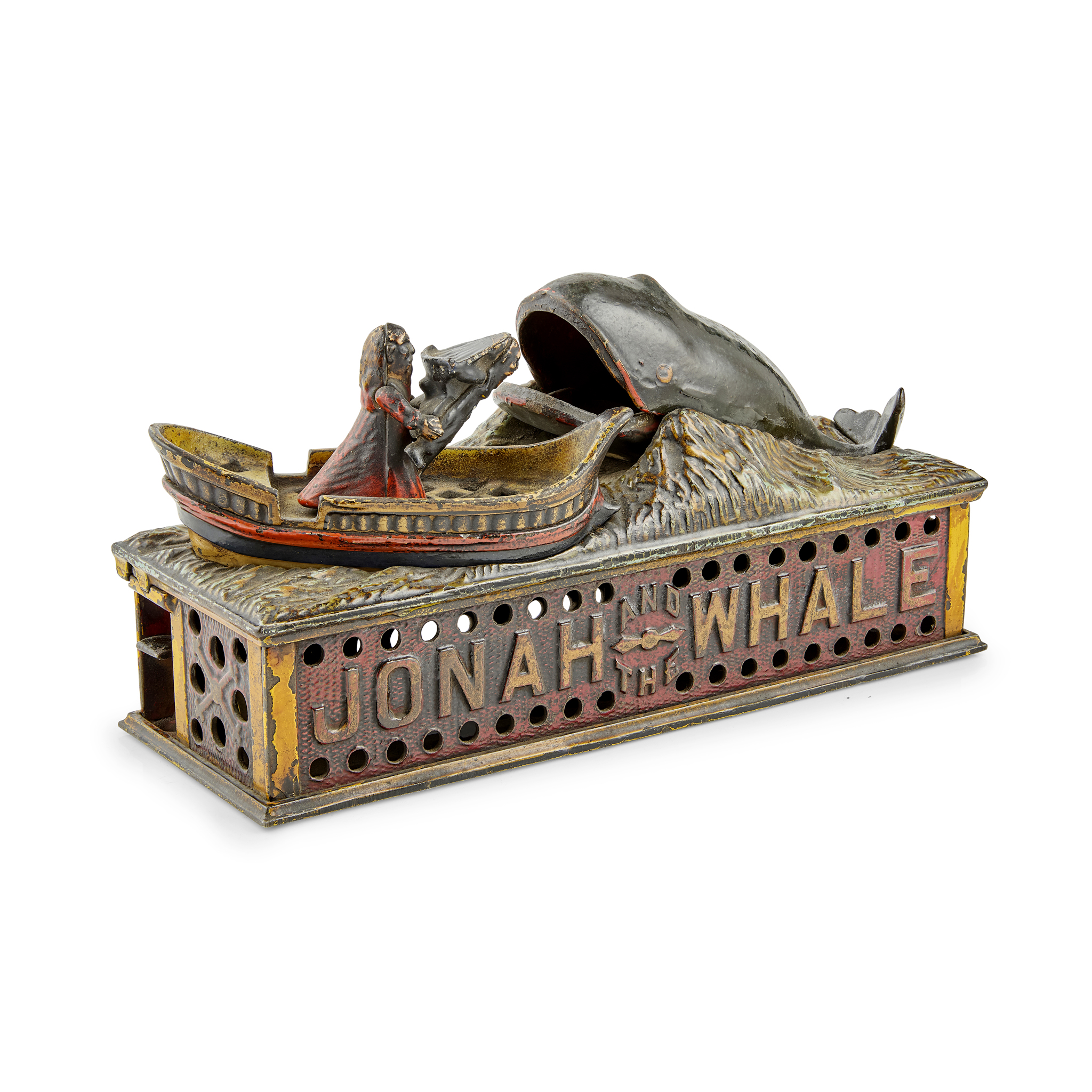 Past auction: NORTH AMERICAN PAINTED CAST IRON 'JONAH AND THE