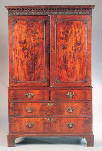A George III mahogany linen press