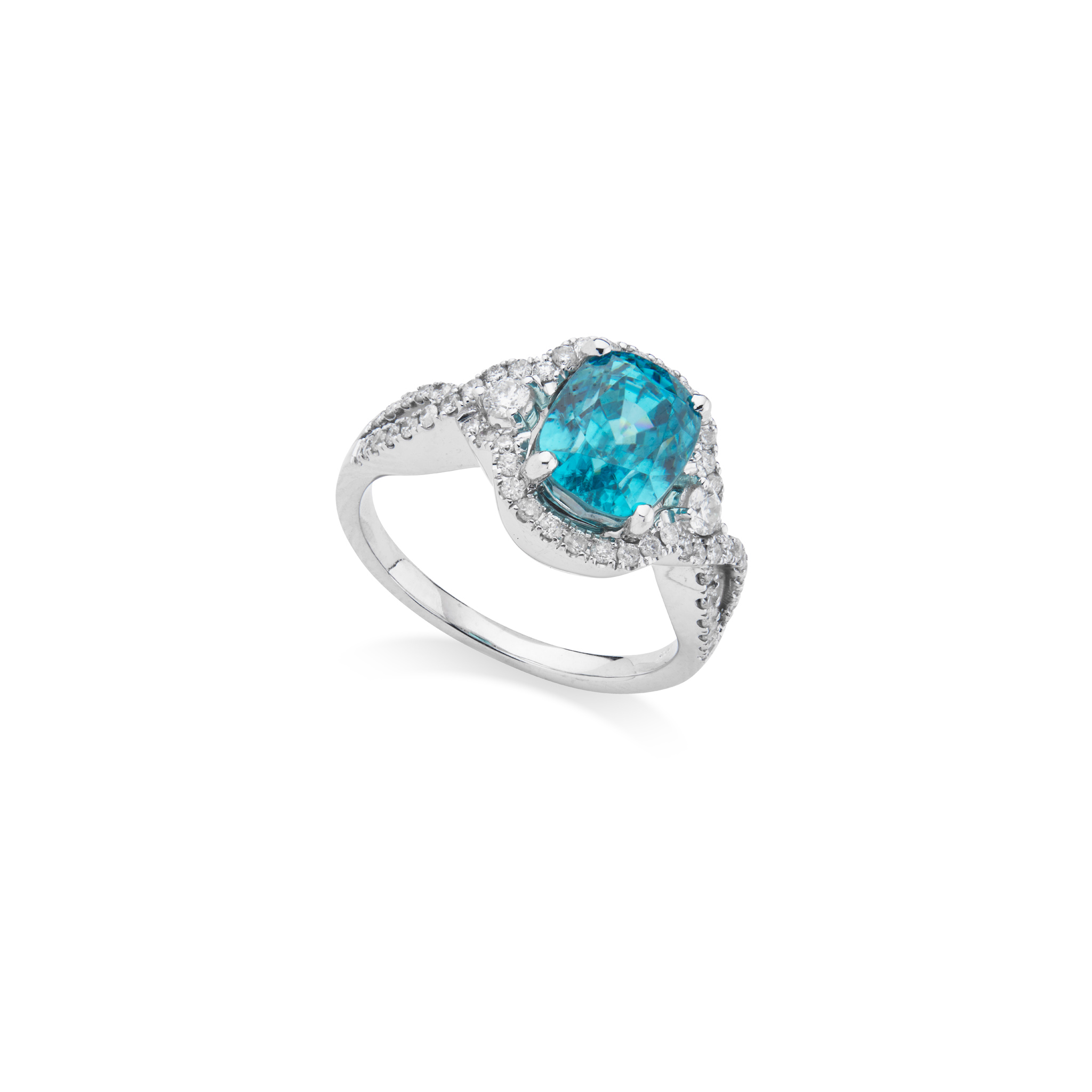 A zircon and diamond dress ring