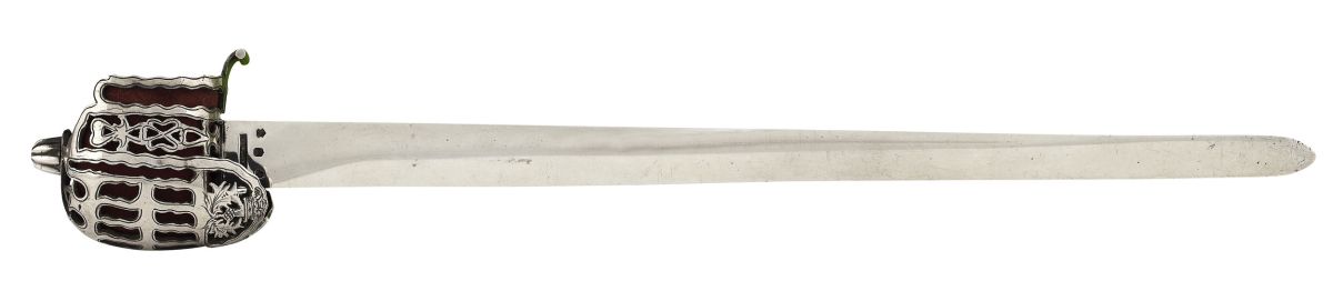 A Scottish basket hilted broadsword letter opener