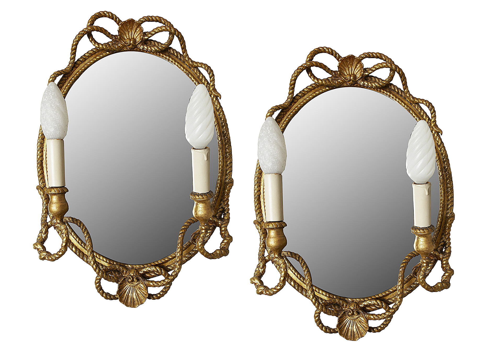 PAIR OF VICTORIAN GILTWOOD GIRANDOLE MIRRORS