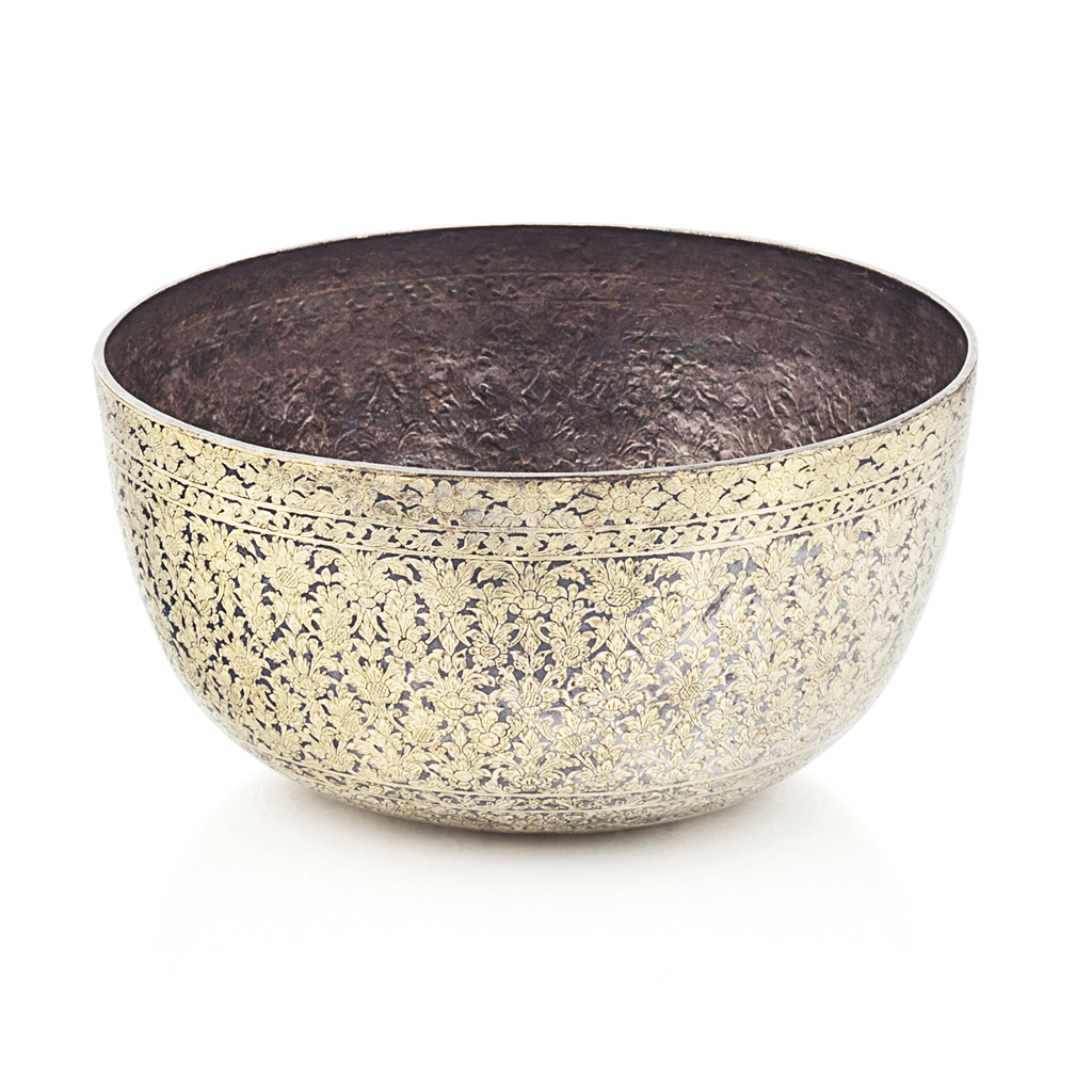 THAI SILVER GILT AND NIELLO BOWL