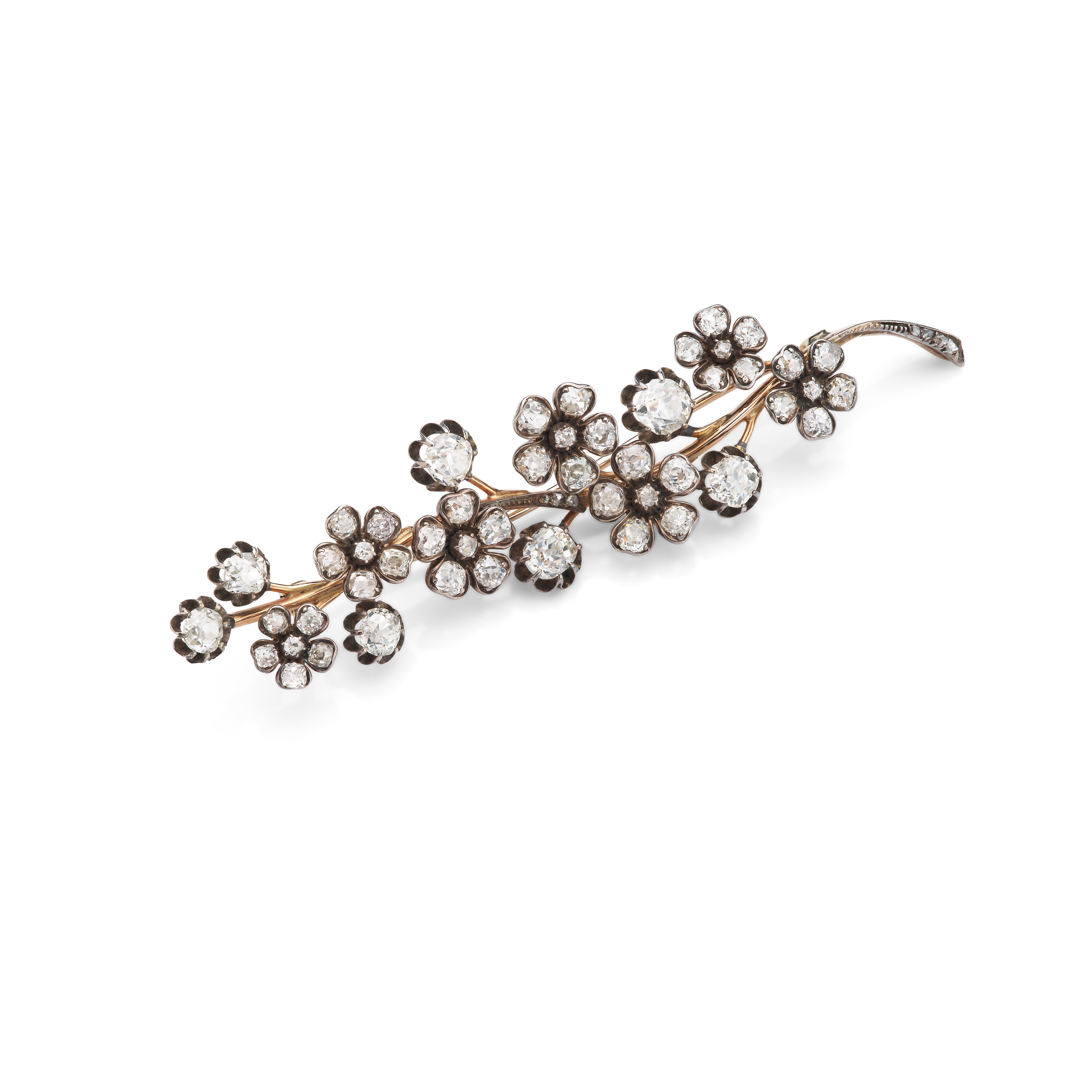 A diamond flower brooch