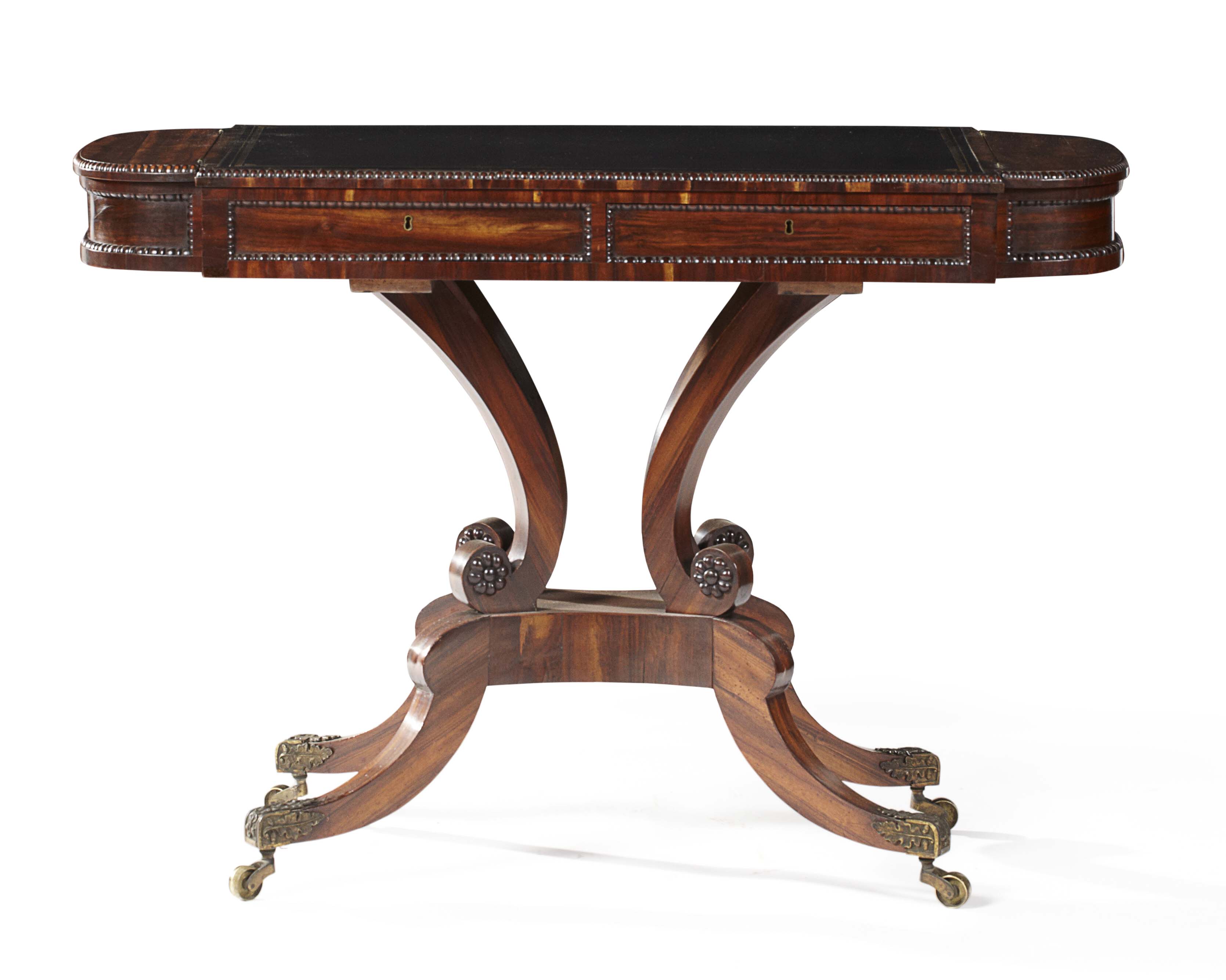 A FINE ROSEWOOD LIBRARY TABLE, ATTRIBUTED TO WILLIAM TROTTER, EDINBURGH