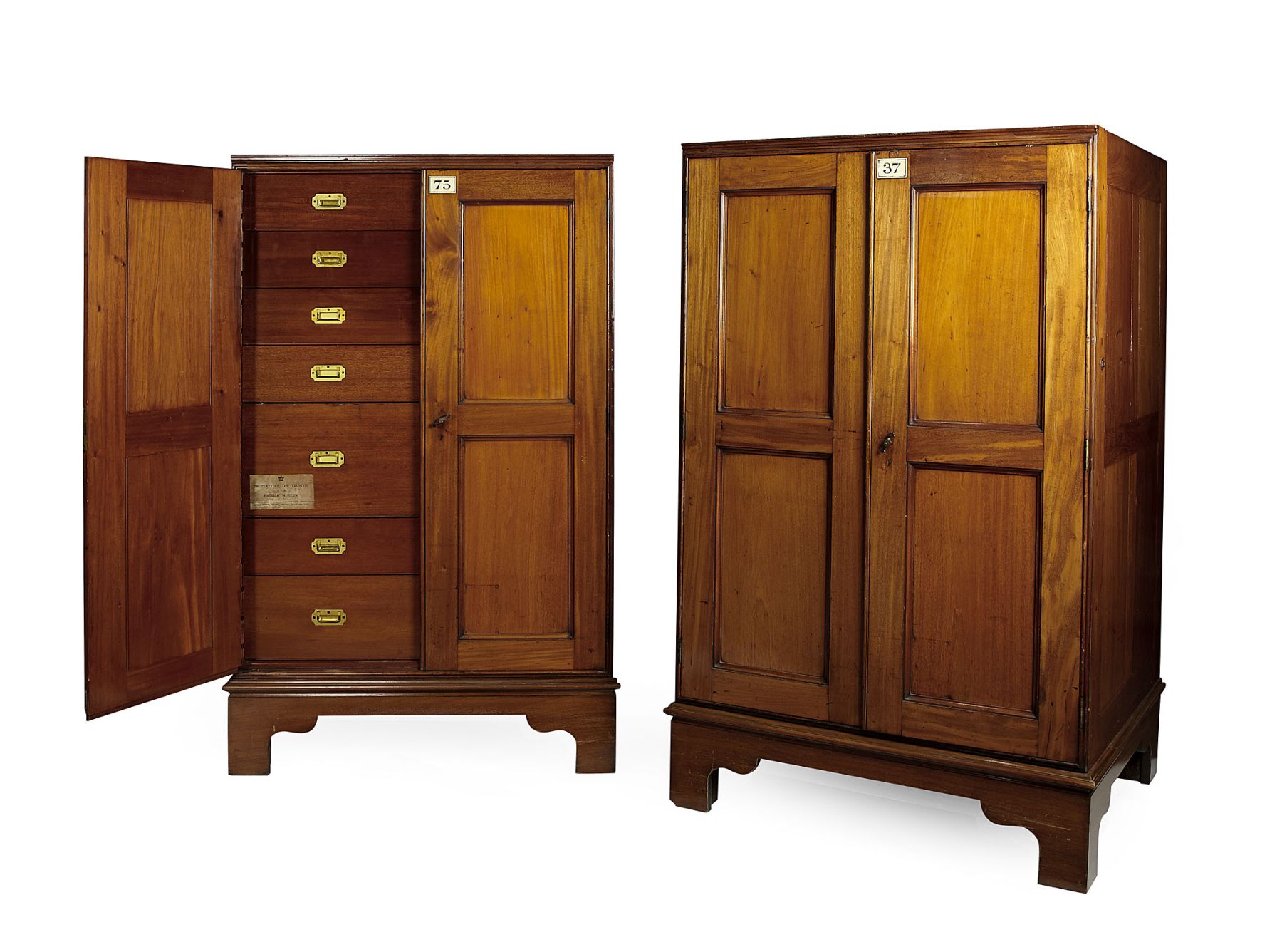 TWO VICTORIAN MAHOGANY COLLECTOR'S CABINETS