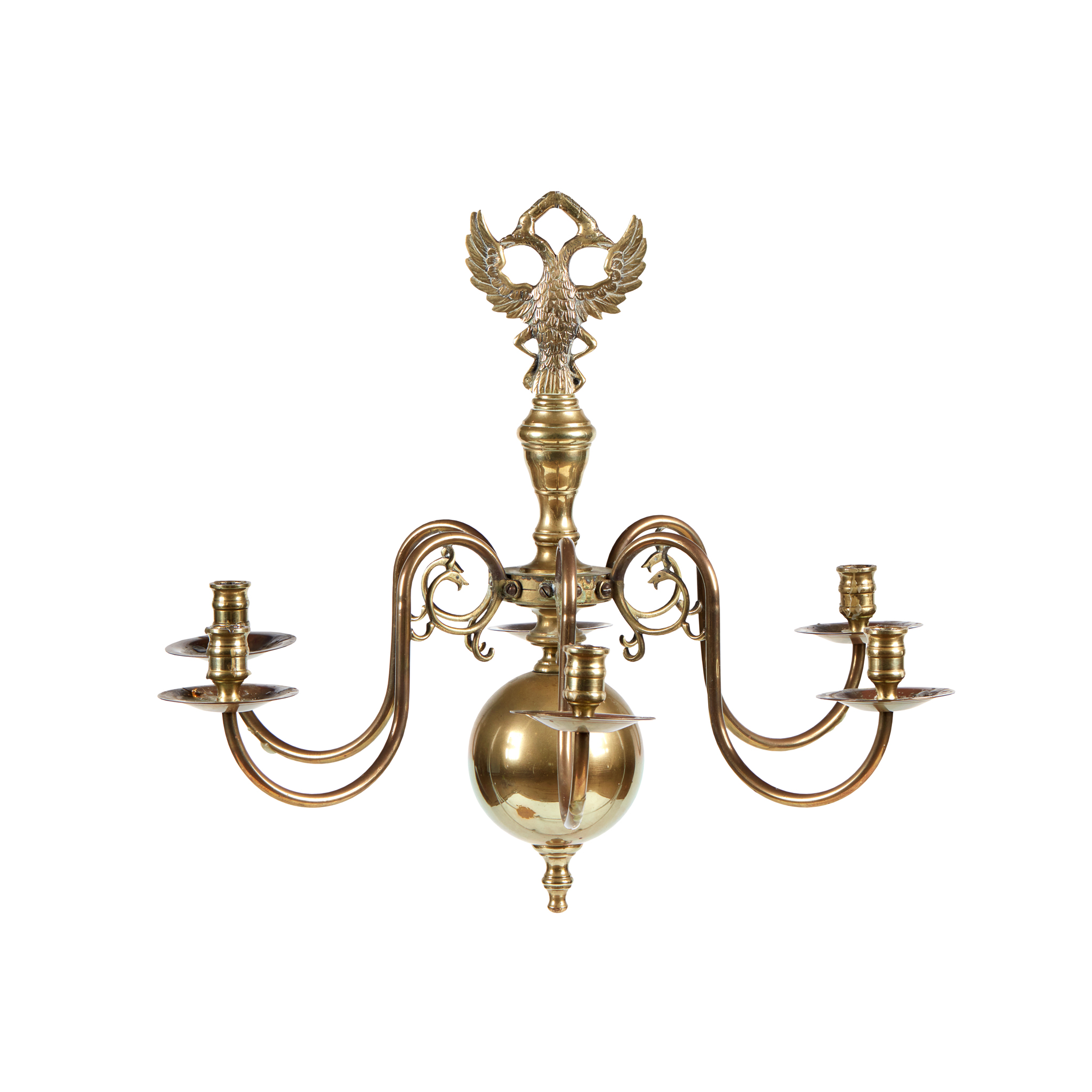 DUTCH BRASS SIX LIGHT CHANDELIER