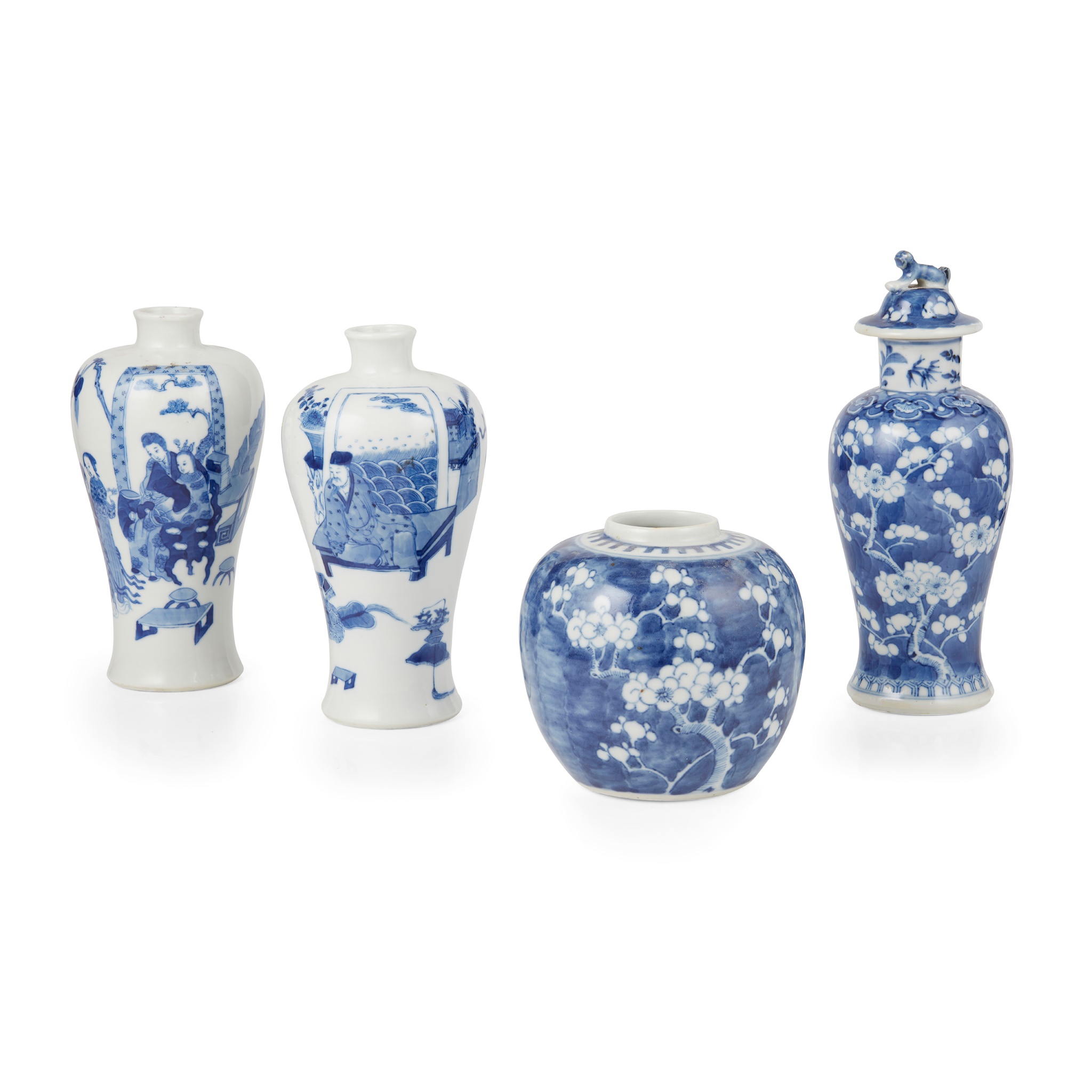 GROUP OF FOUR BLUE AND WHITE WARES