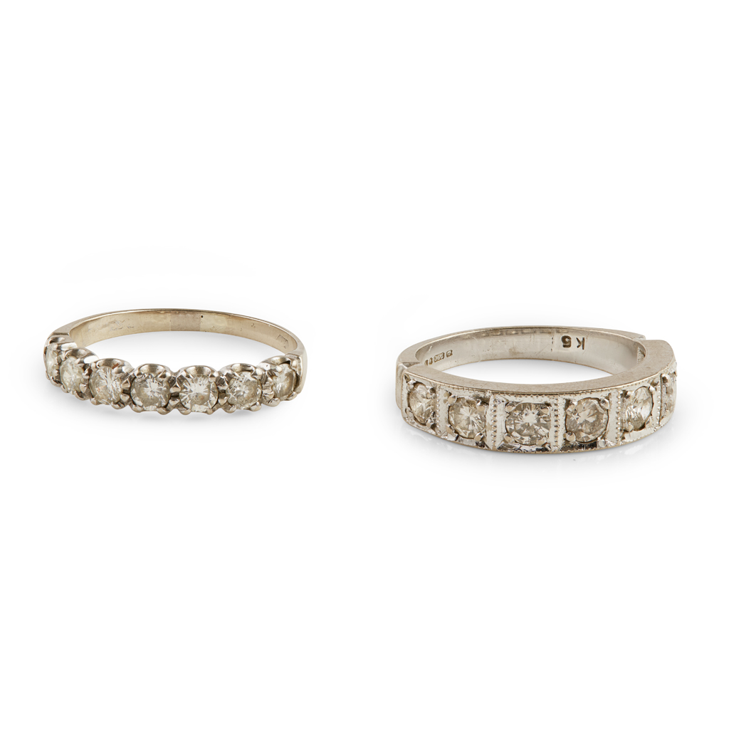 Two diamond set rings