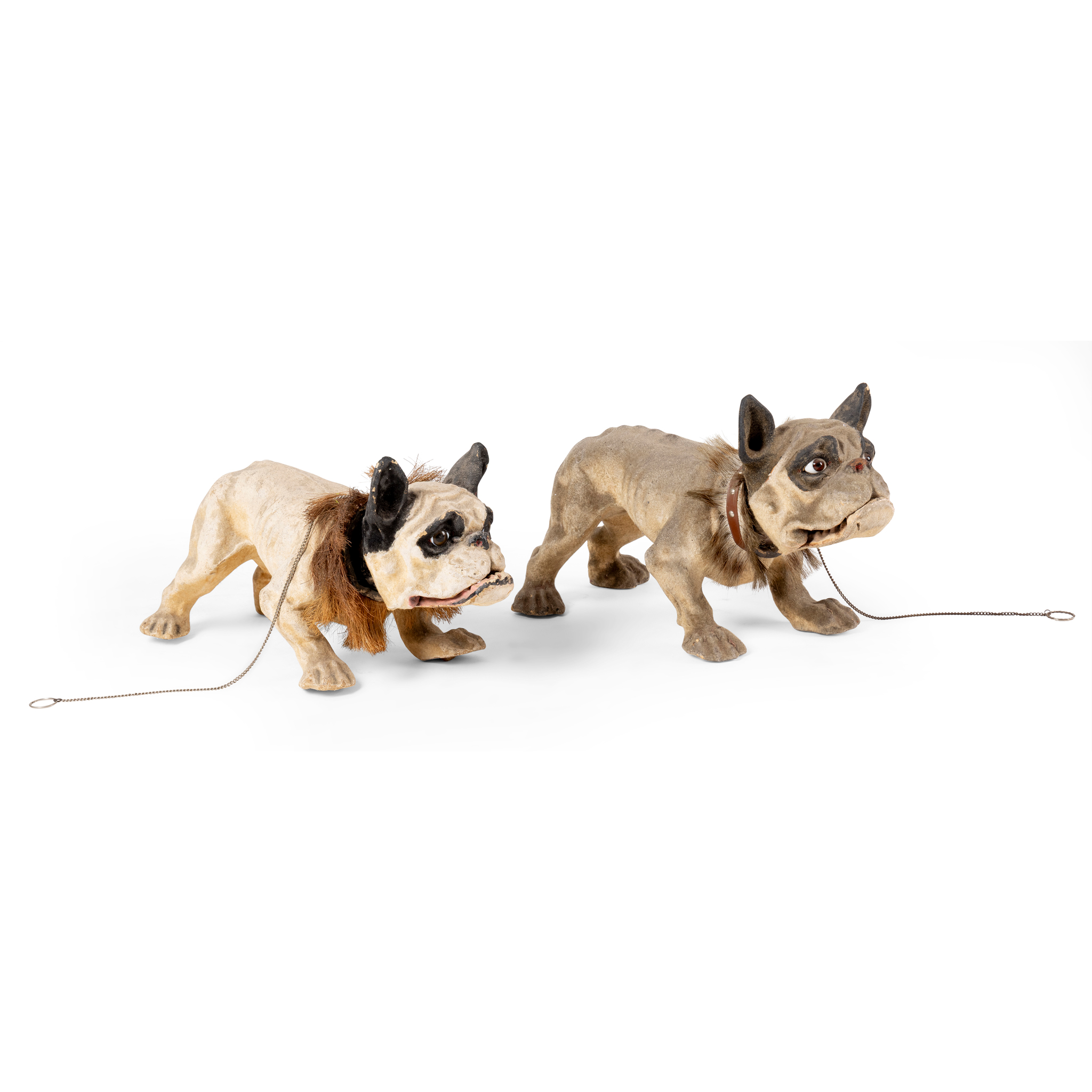 TWO ROULLET AND DECAMPS GROWLING BULLDOGS