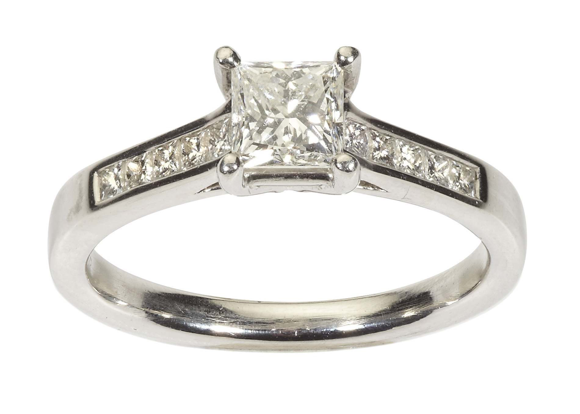 A platinum mounted diamond set ring