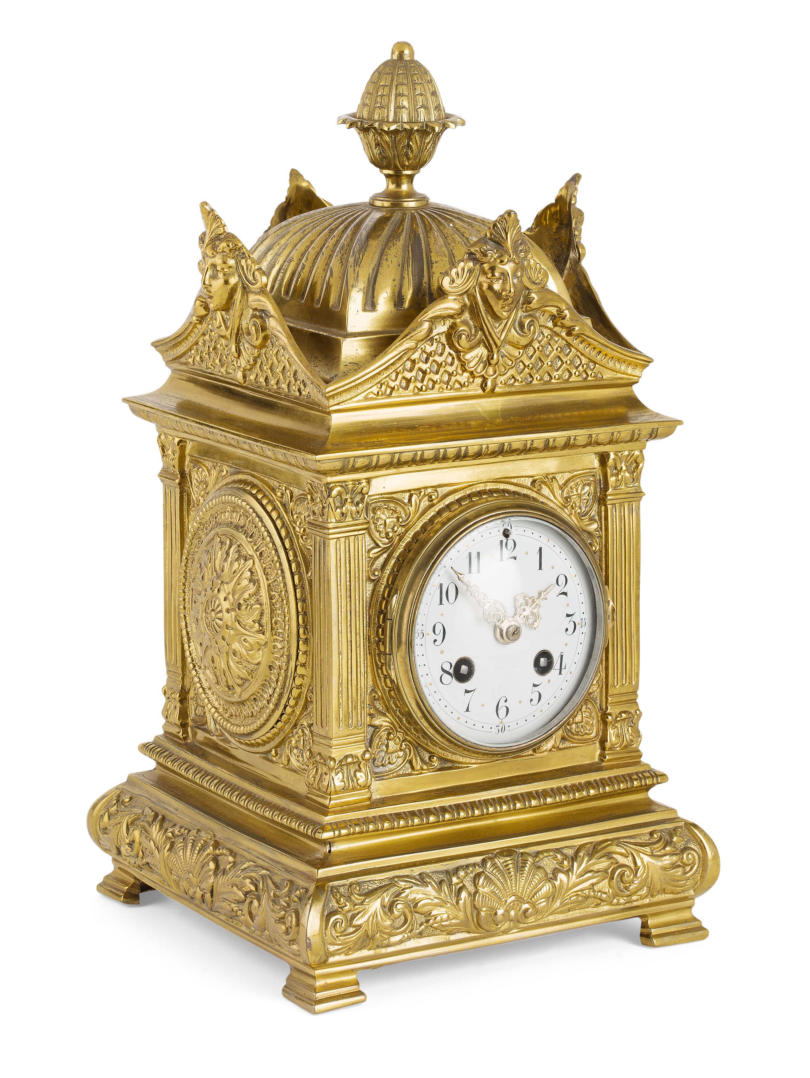 FRENCH BRASS MANTEL CLOCK