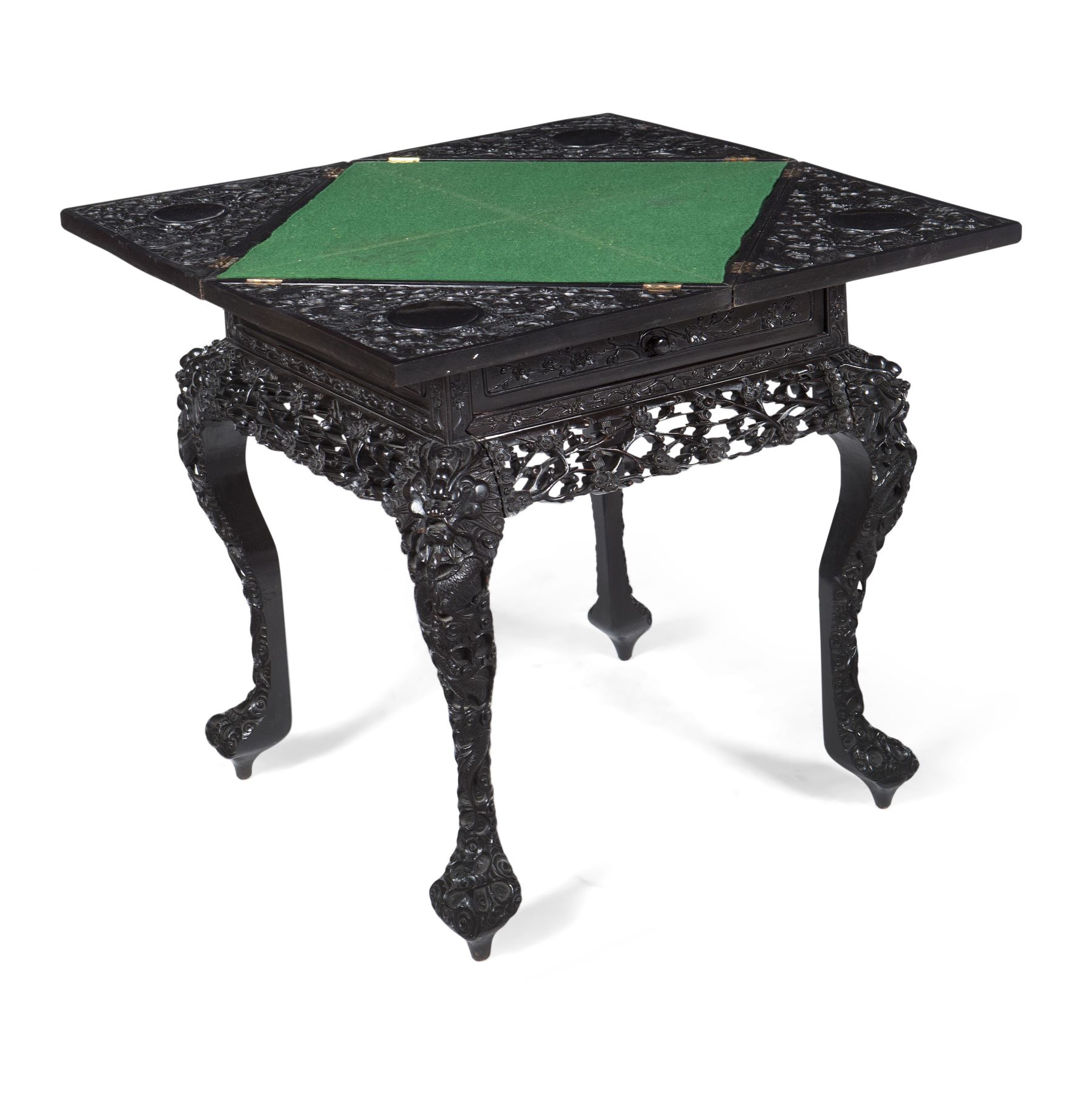 CHINESE CARVED HONGMU ENVELOPE GAMES TABLE