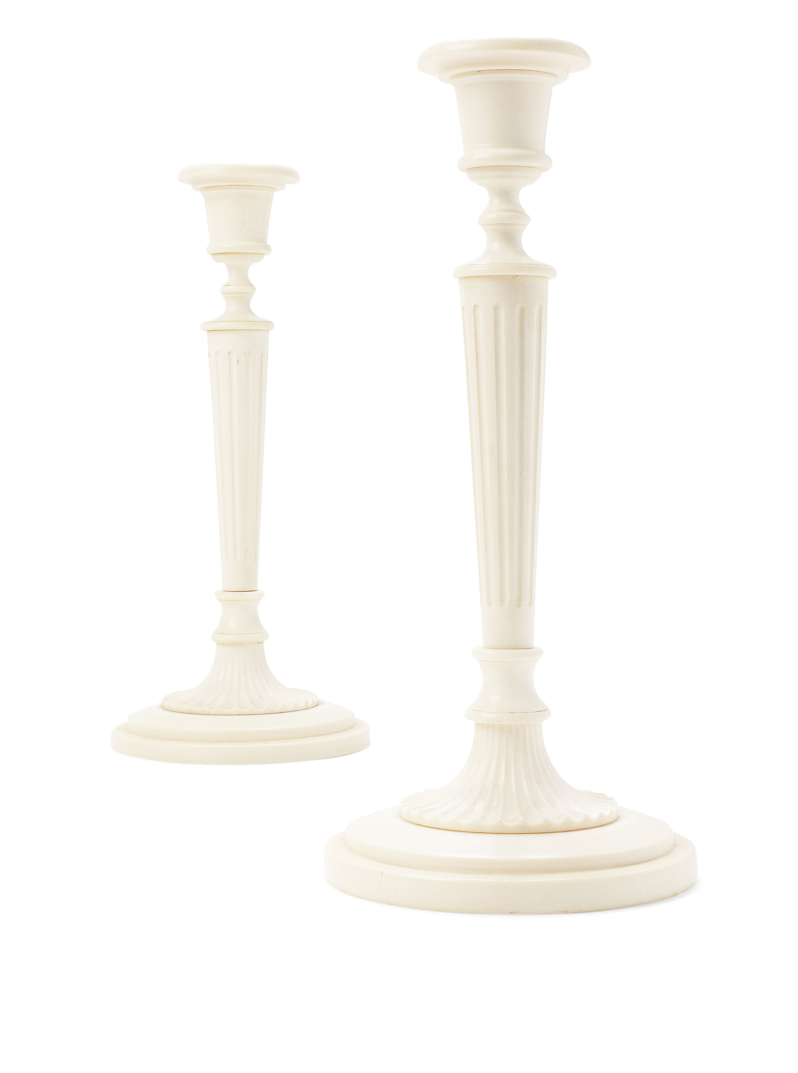 PAIR OF IVORY CANDLESTICKS