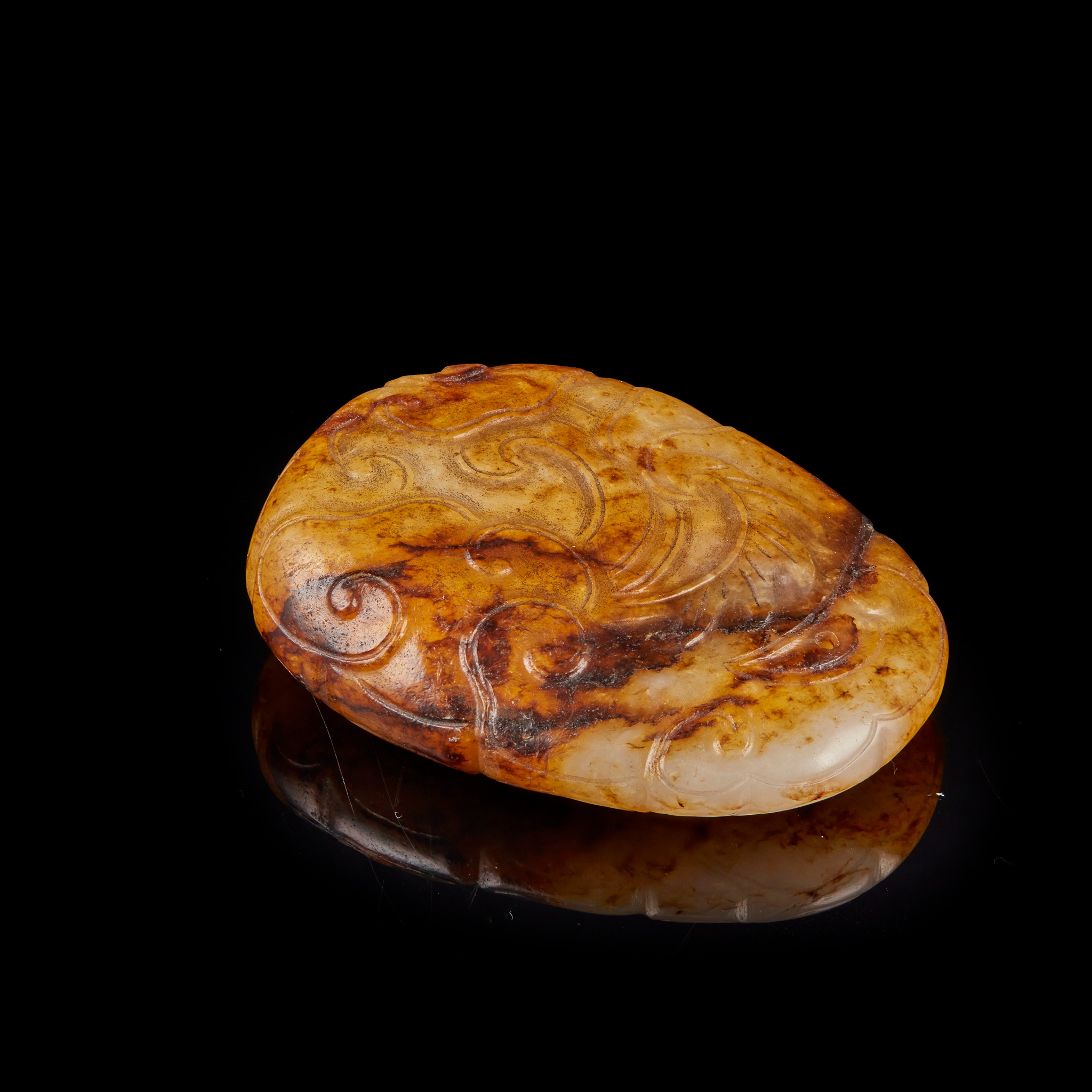 GREY AND RUSSET JADE PENDANT