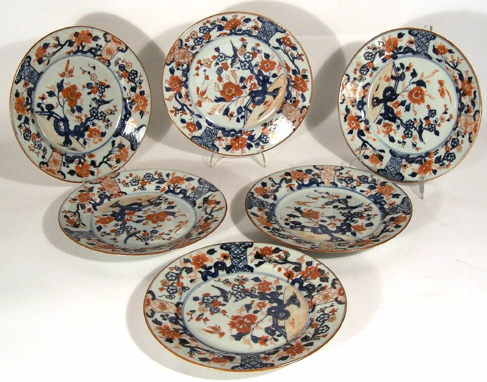 A set of six 18th century Japanese Imari plates