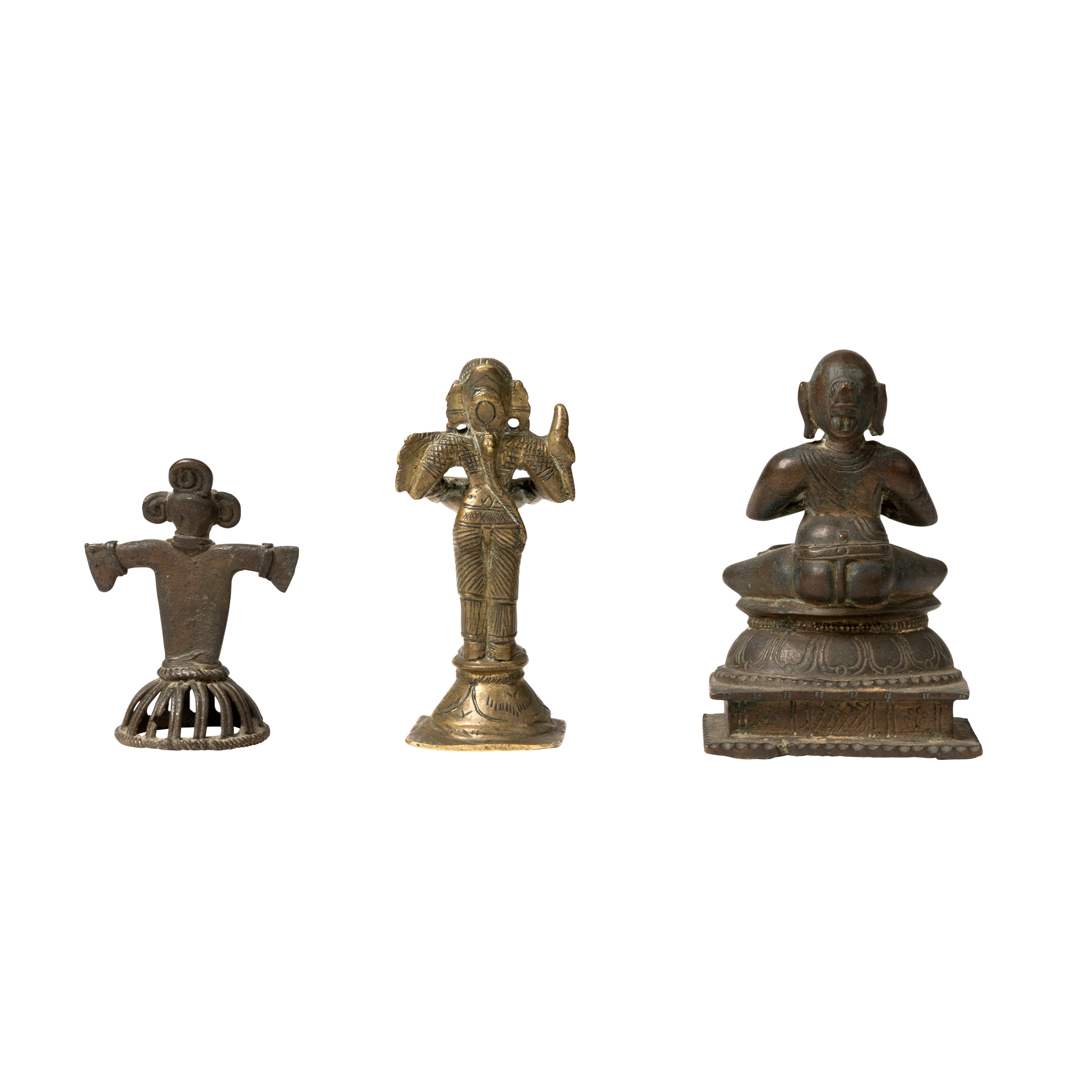 A GROUP OF FOUR BRONZE IMAGES