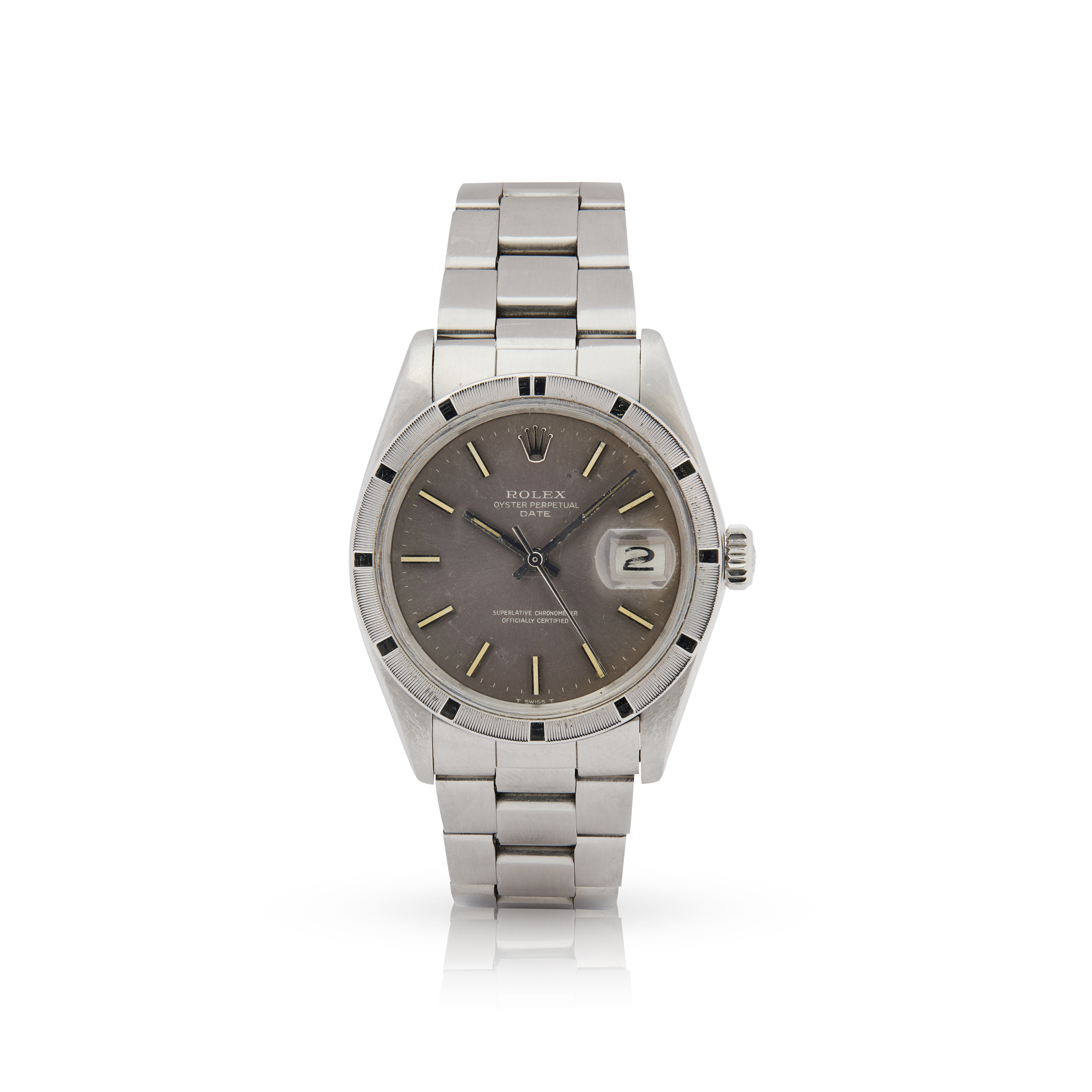 Rolex. A stainless steel automatic wristwatch with date