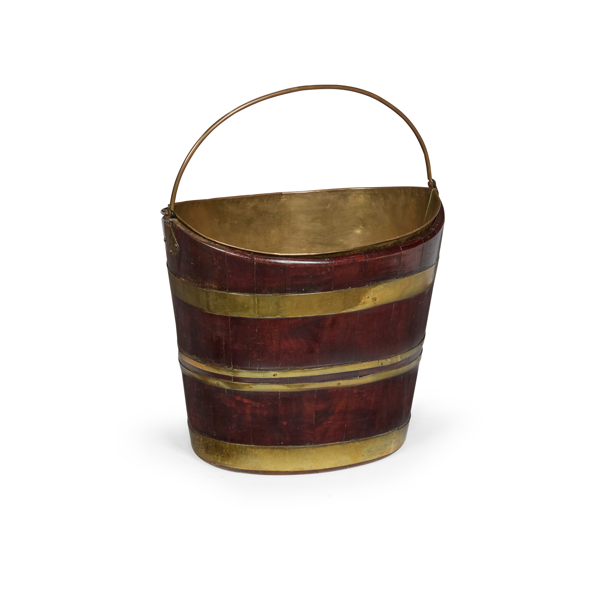 GEORGE III BRASS BOUND PEAT BUCKET