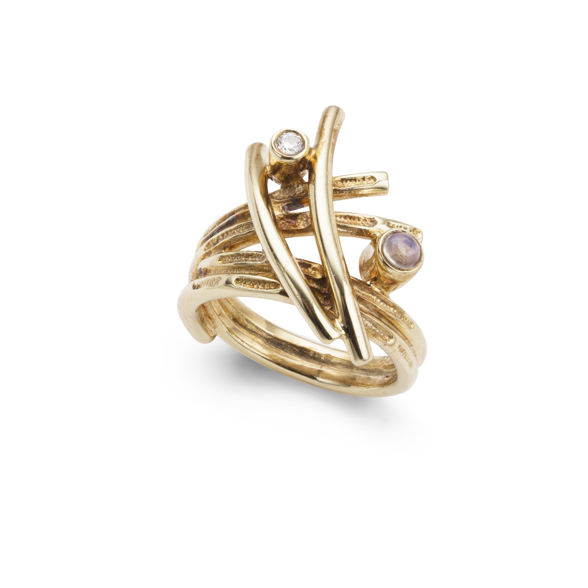 Sheila Fleet: A diamond and moonstone ring