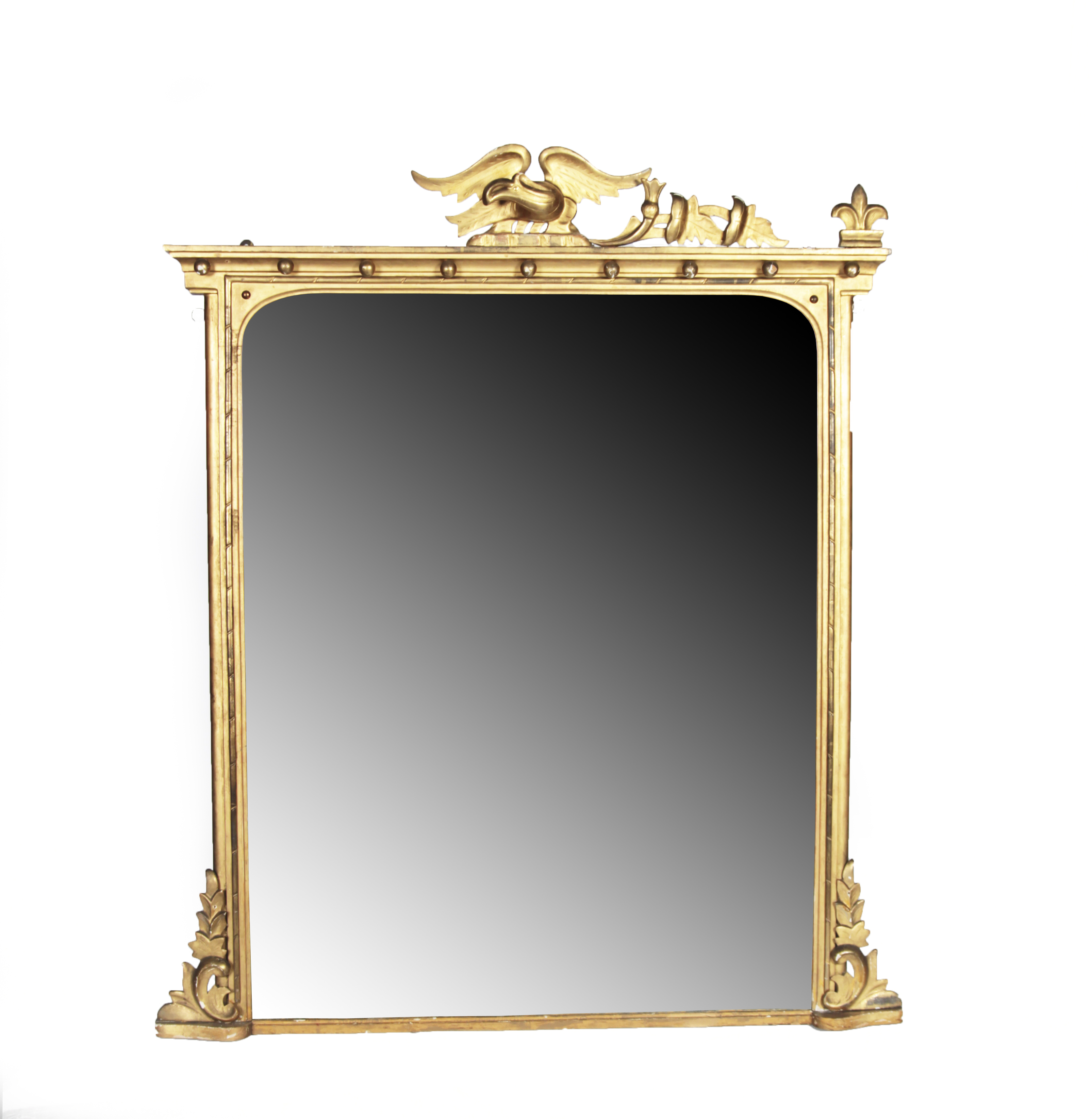 LATE REGENCY GILT OVERMANTEL MIRROR