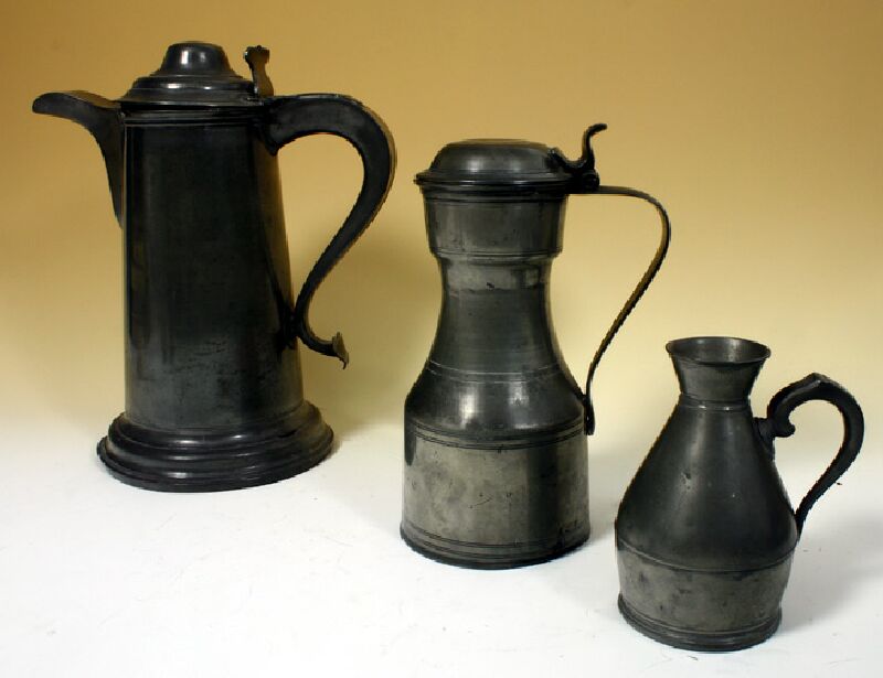 A collection of 19th century pewter