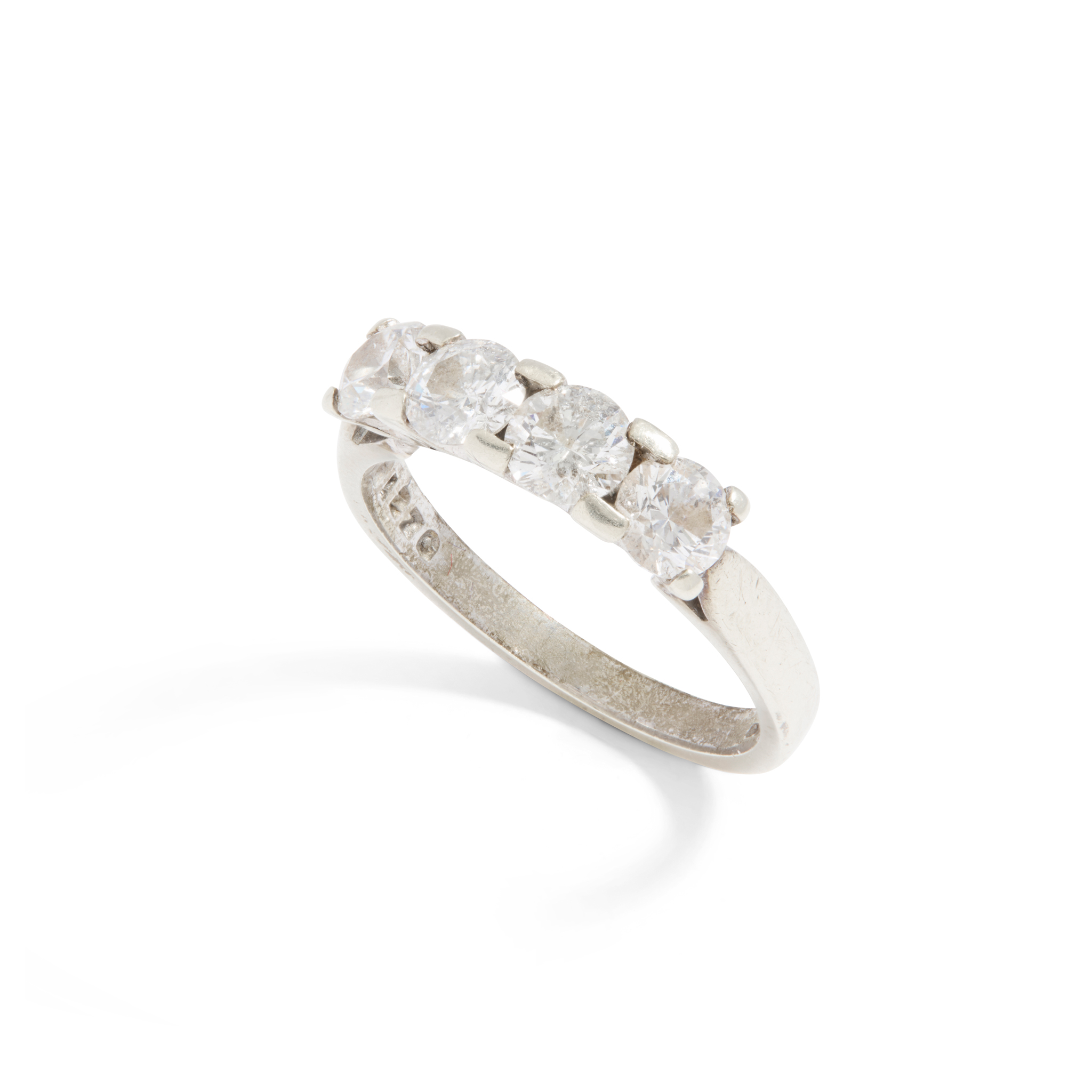 A 9ct gold diamond four-stone ring