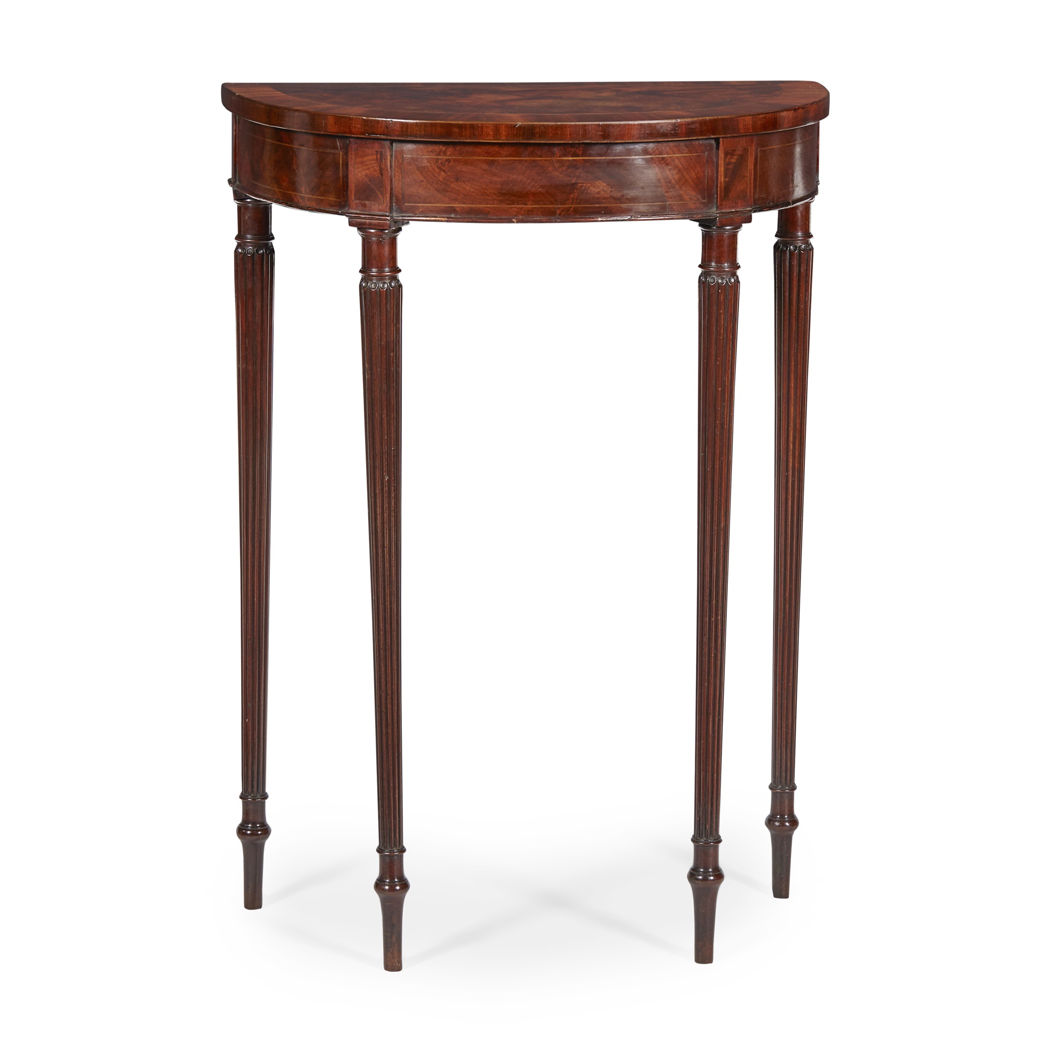 GEORGE III MAHOGANY DEMILUNE PIER TABLE