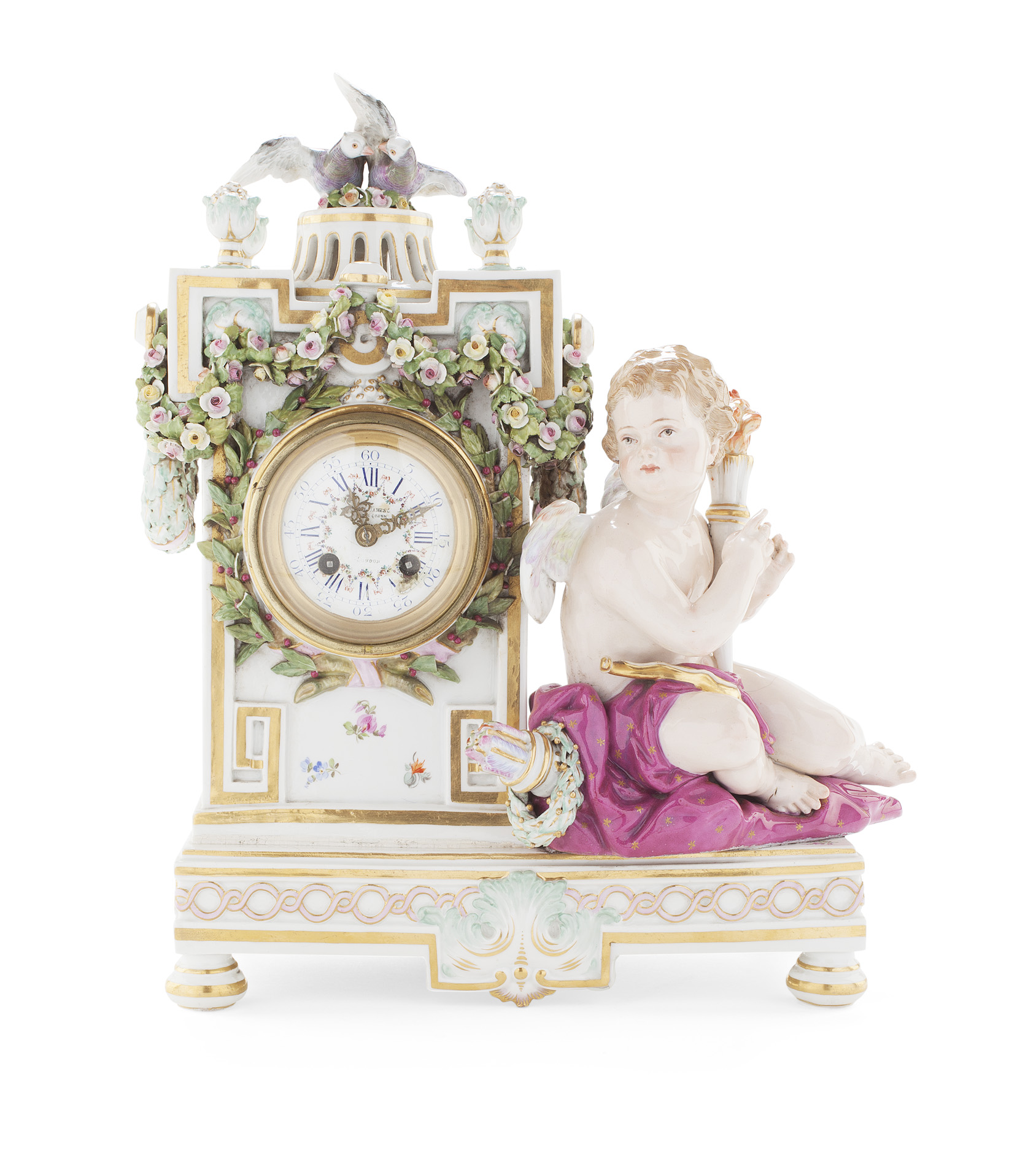 MEISSEN FIGURAL MANTEL CLOCK