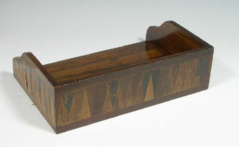 A 19th century rosewood book tray