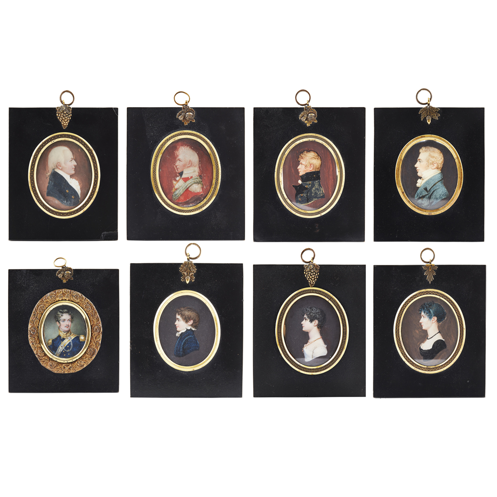 GROUP OF EIGHT PORTRAIT MINIATURES