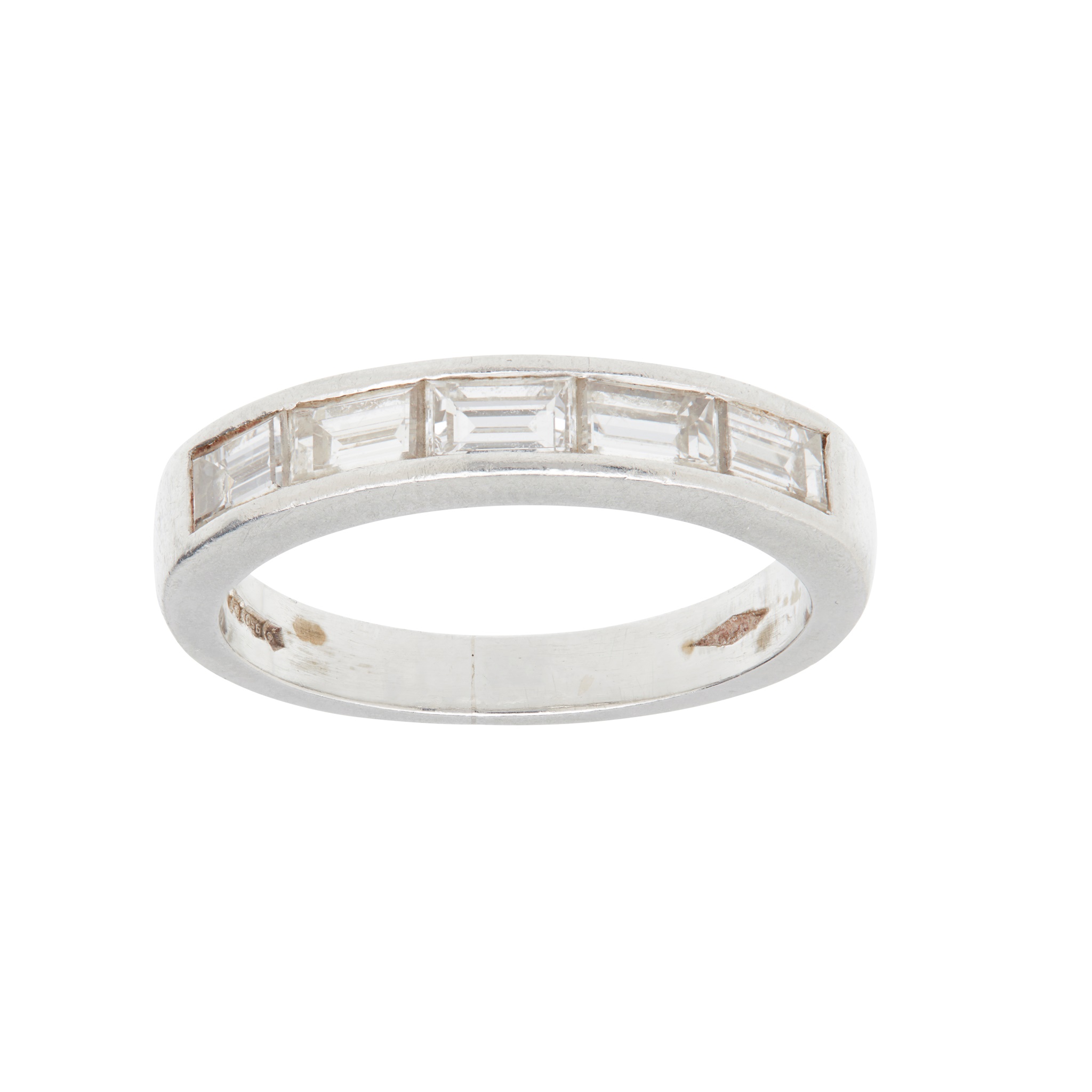 A platinum five stone diamond ring