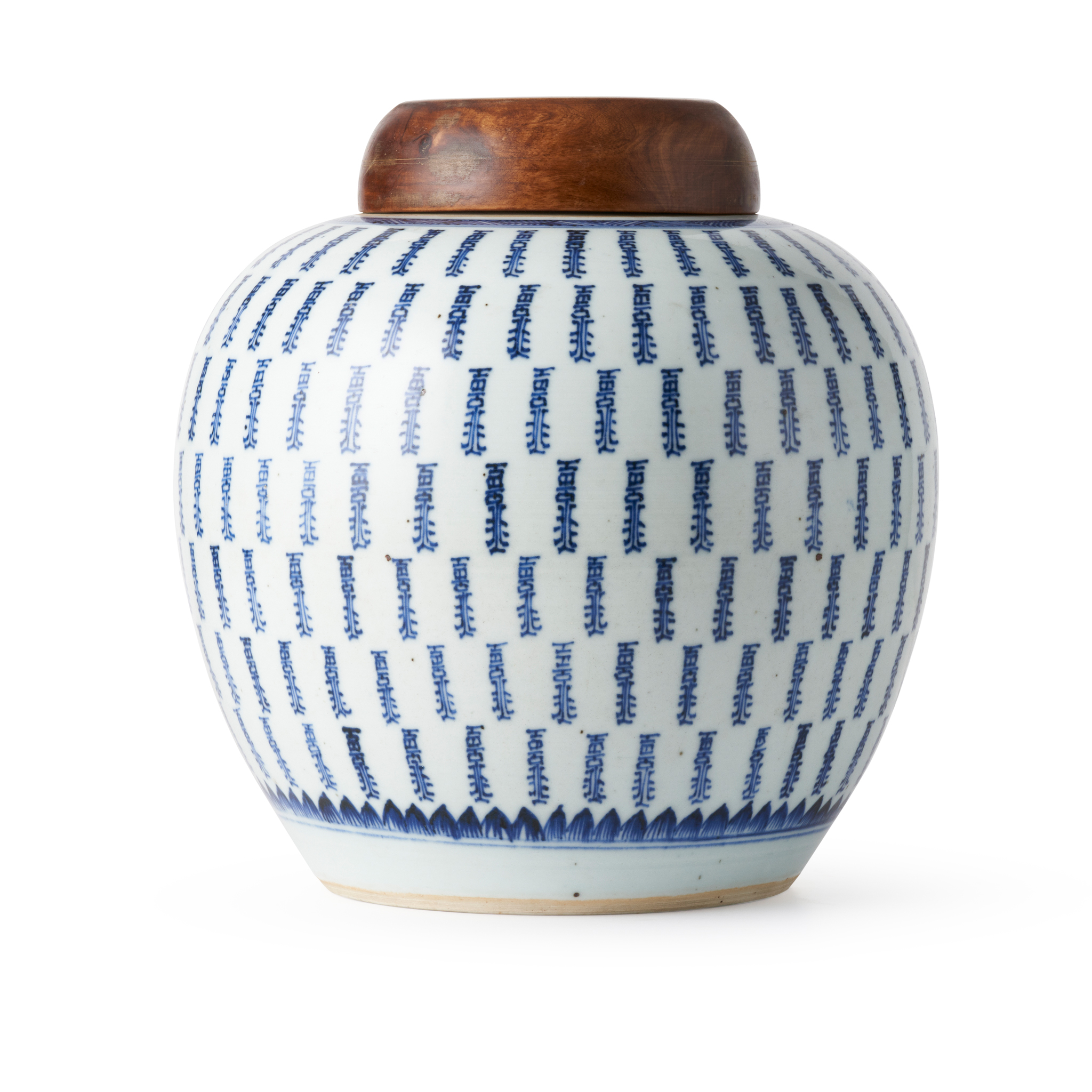 BLUE AND WHITE 'LONGEVITY' GINGER JAR