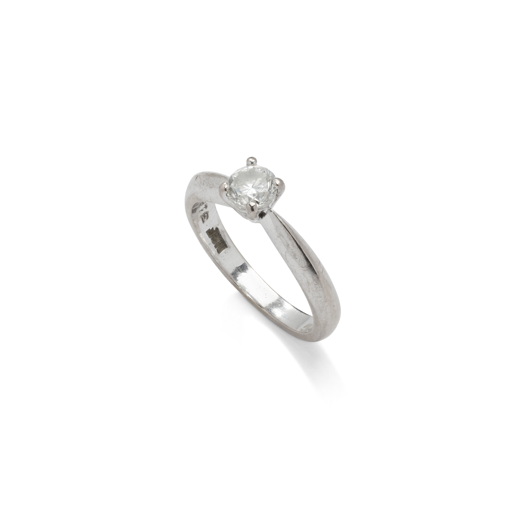 An 18ct gold diamond single-stone ring