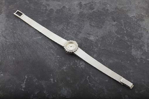 INTERNATIONAL WATCH CO - a lady's 1960's 18ct white gold diamond set wrist watch