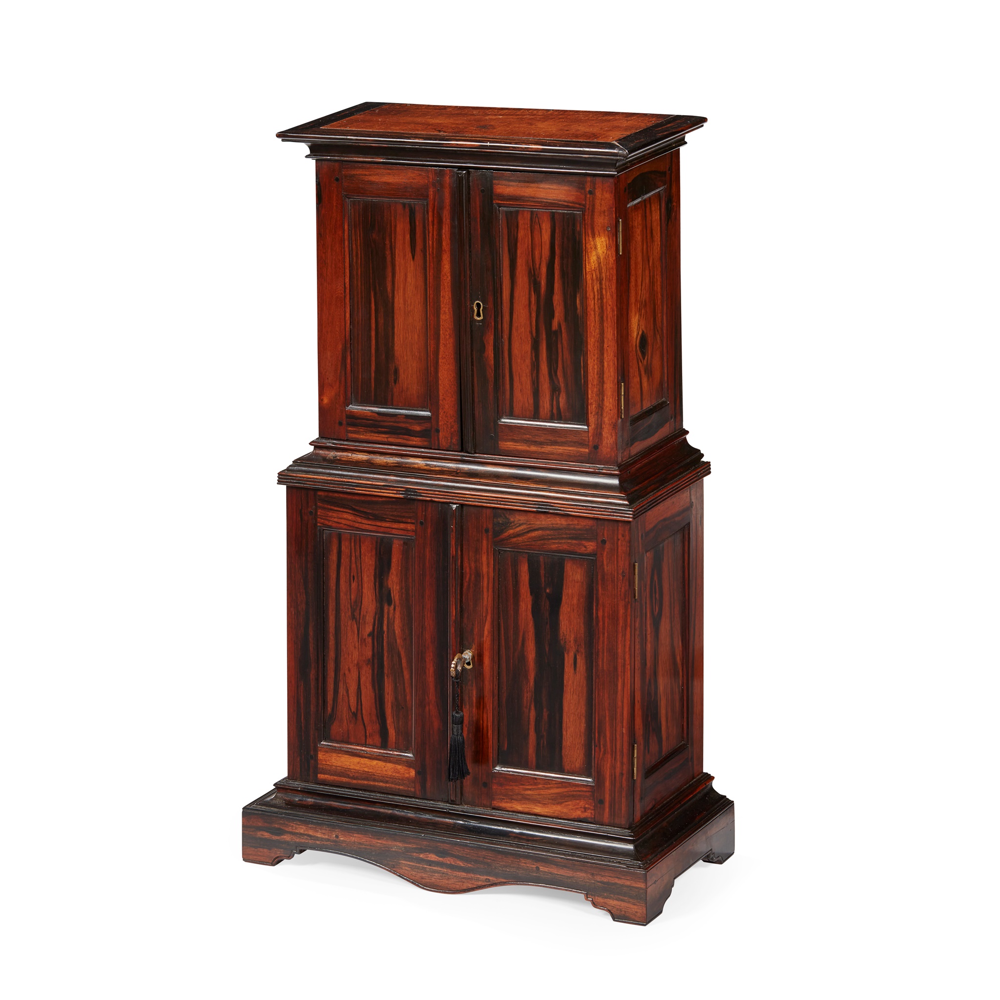 ANGLO-INDIAN MINIATURE COROMANDEL AND EBONY CABINET