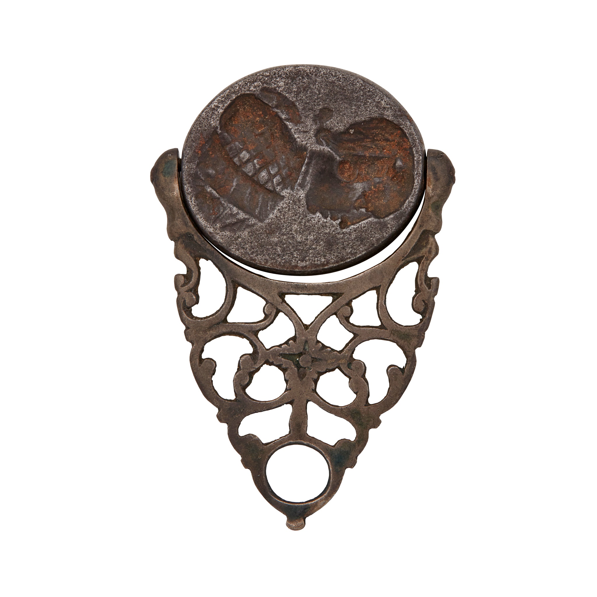 A STEEL DOUBLE-SIDED SWIVEL SEAL - JACOBITE INTEREST