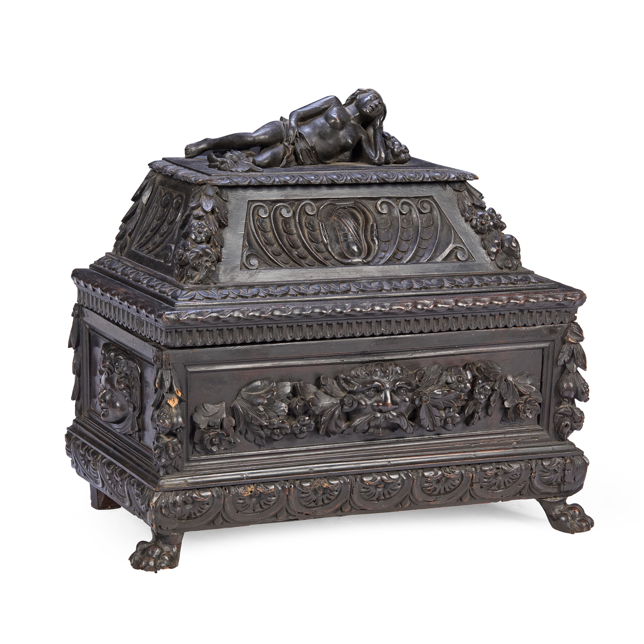 ITALIAN EBONISED WALNUT TABLE CASSONE