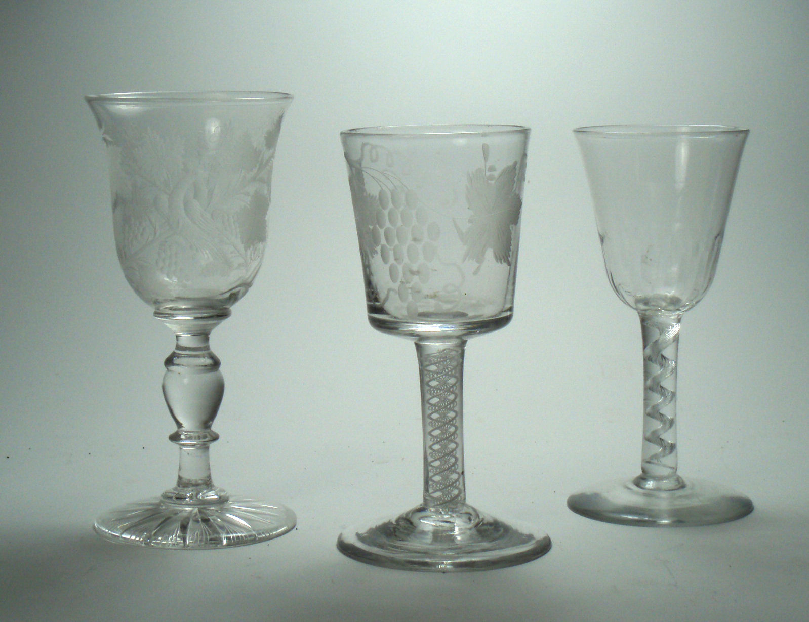 A Victorian bell shaped bowl wine glass