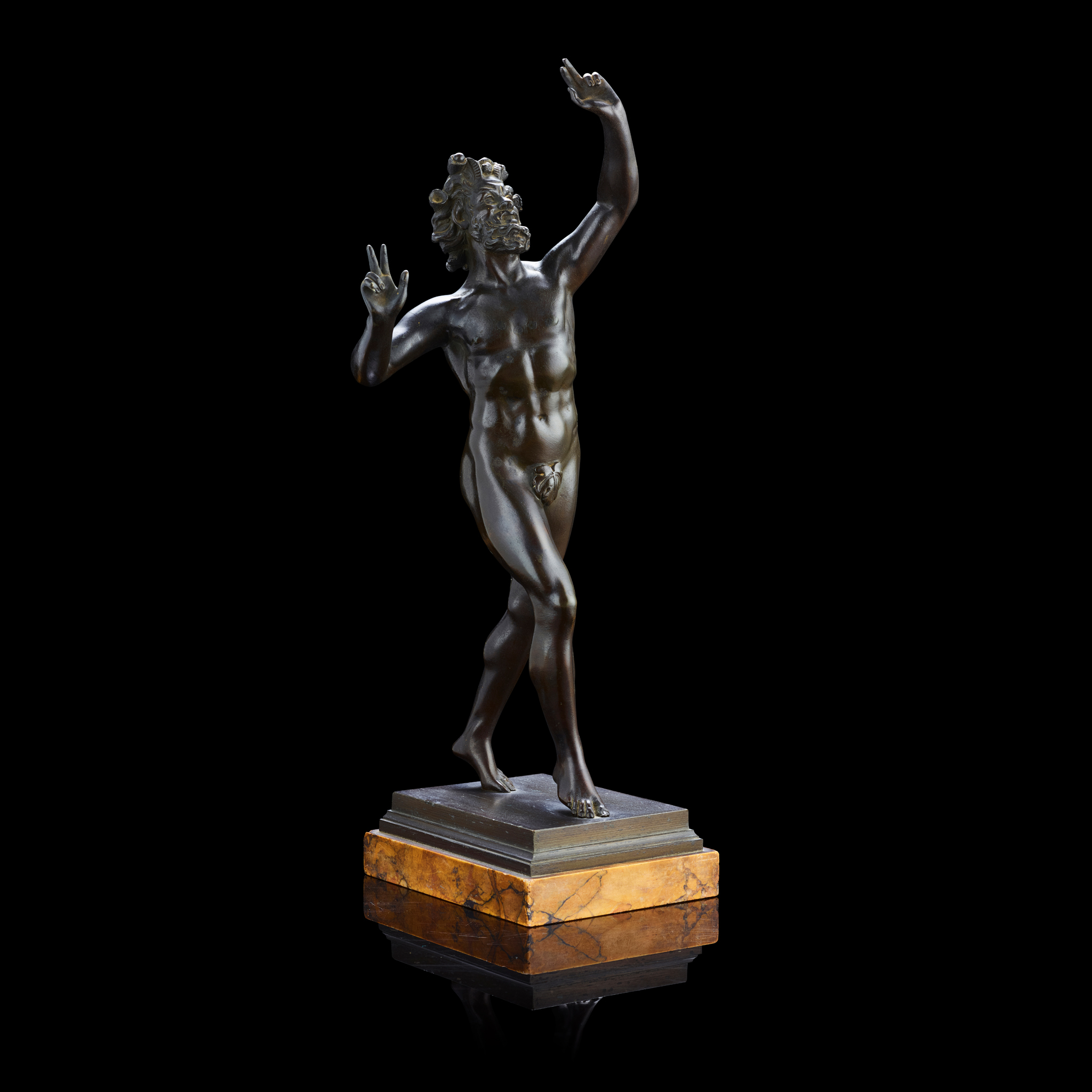 ITALIAN BRONZE FIGURE OF THE DANCING FAUN, AFTER THE ANTIQUE