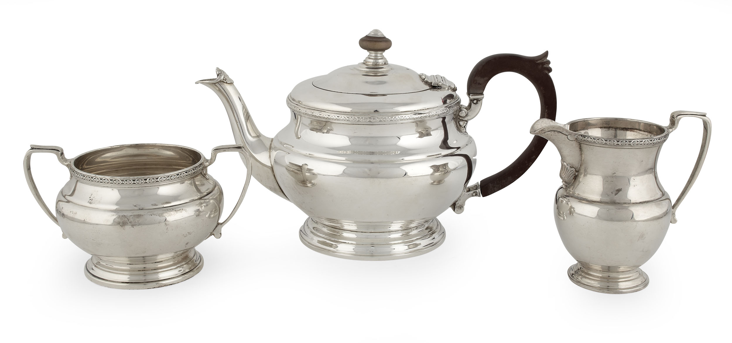 A modern three piece tea set