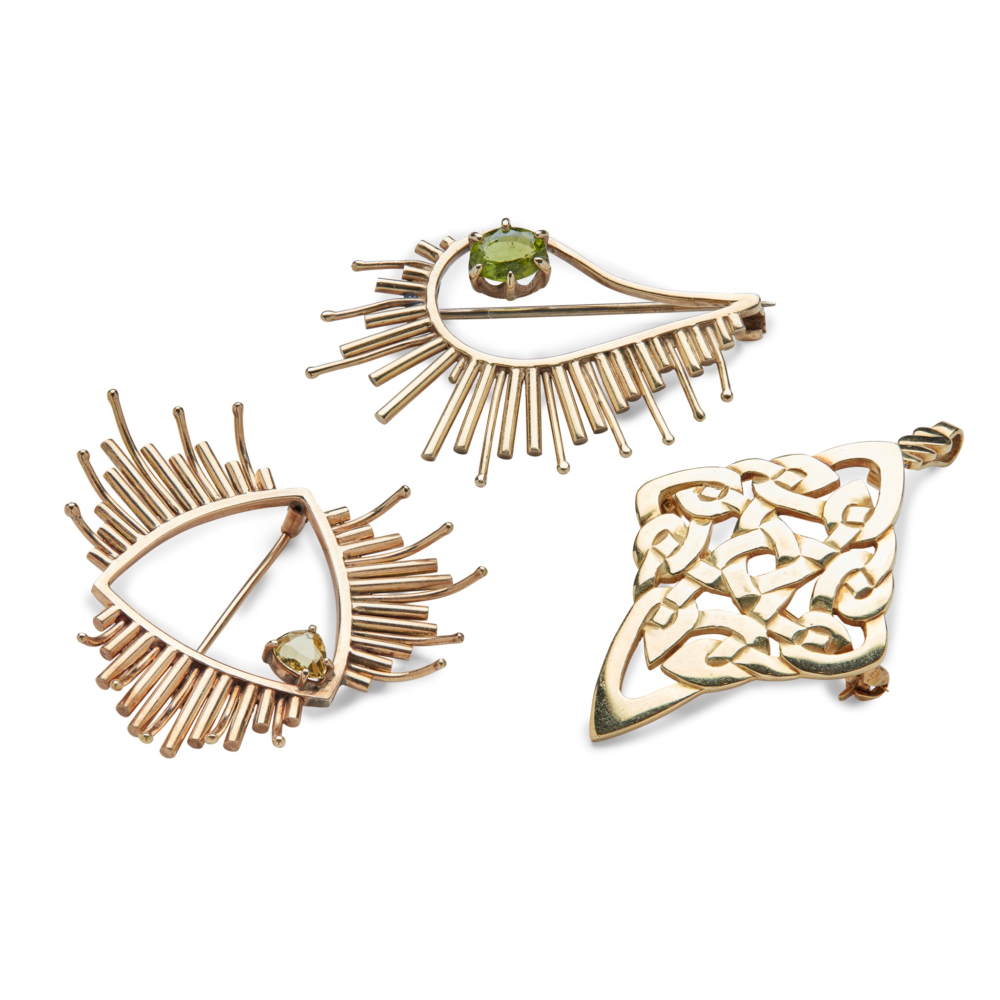 A collection of three Scottish contemporary brooches