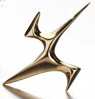 ERNEST BLYTH & FRANCES BECK - a 9ct gold 'Flight' brooch designed in 1959/60,