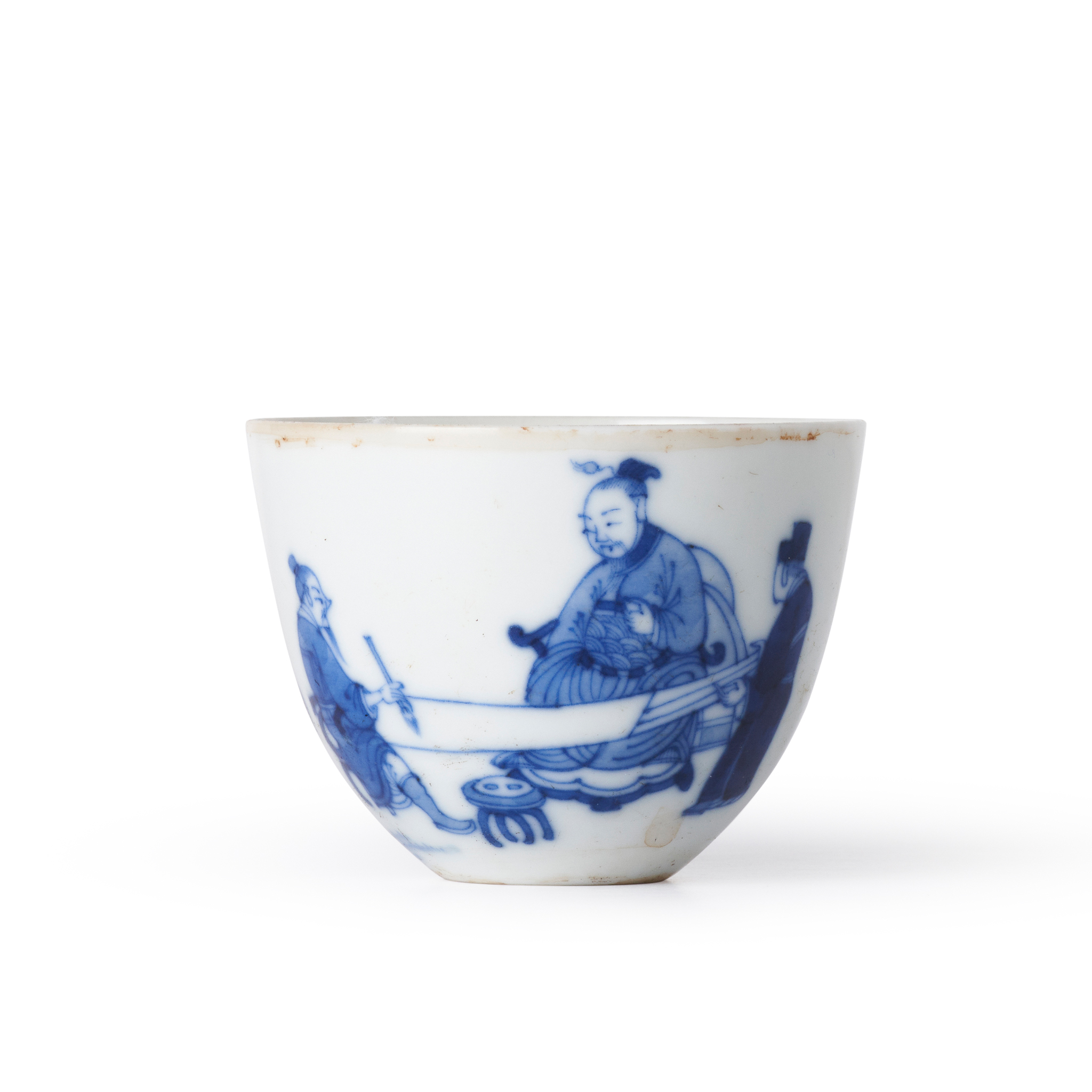 BLUE AND WHITE 'INSCRIBED' CUP